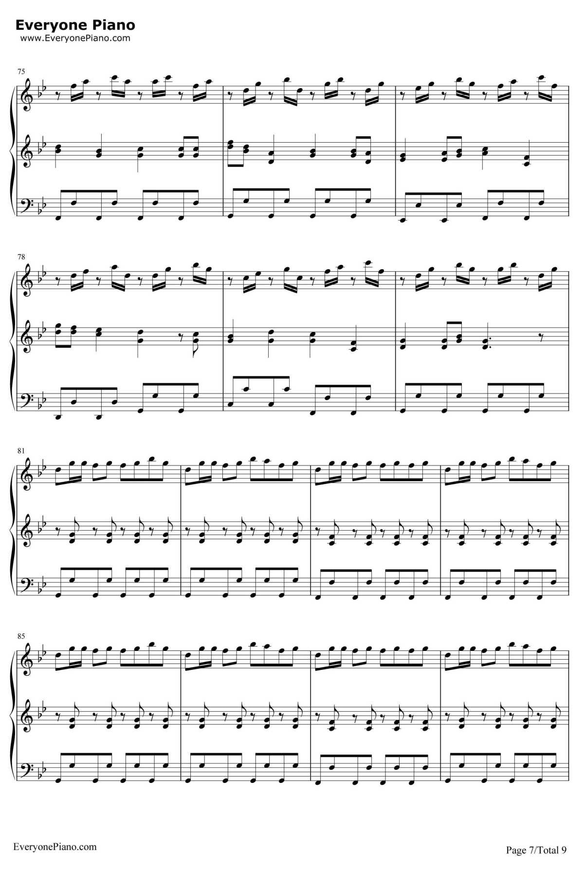 小苹果钢琴谱6-筷子兄弟