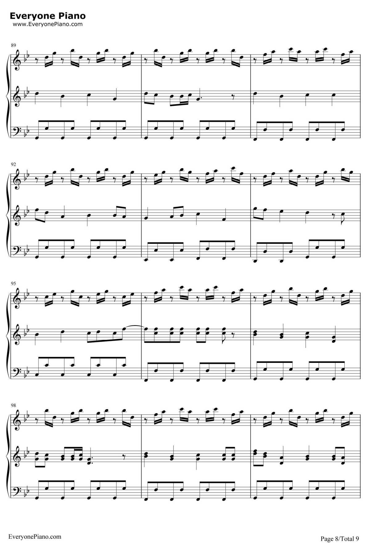 小苹果钢琴谱7-筷子兄弟