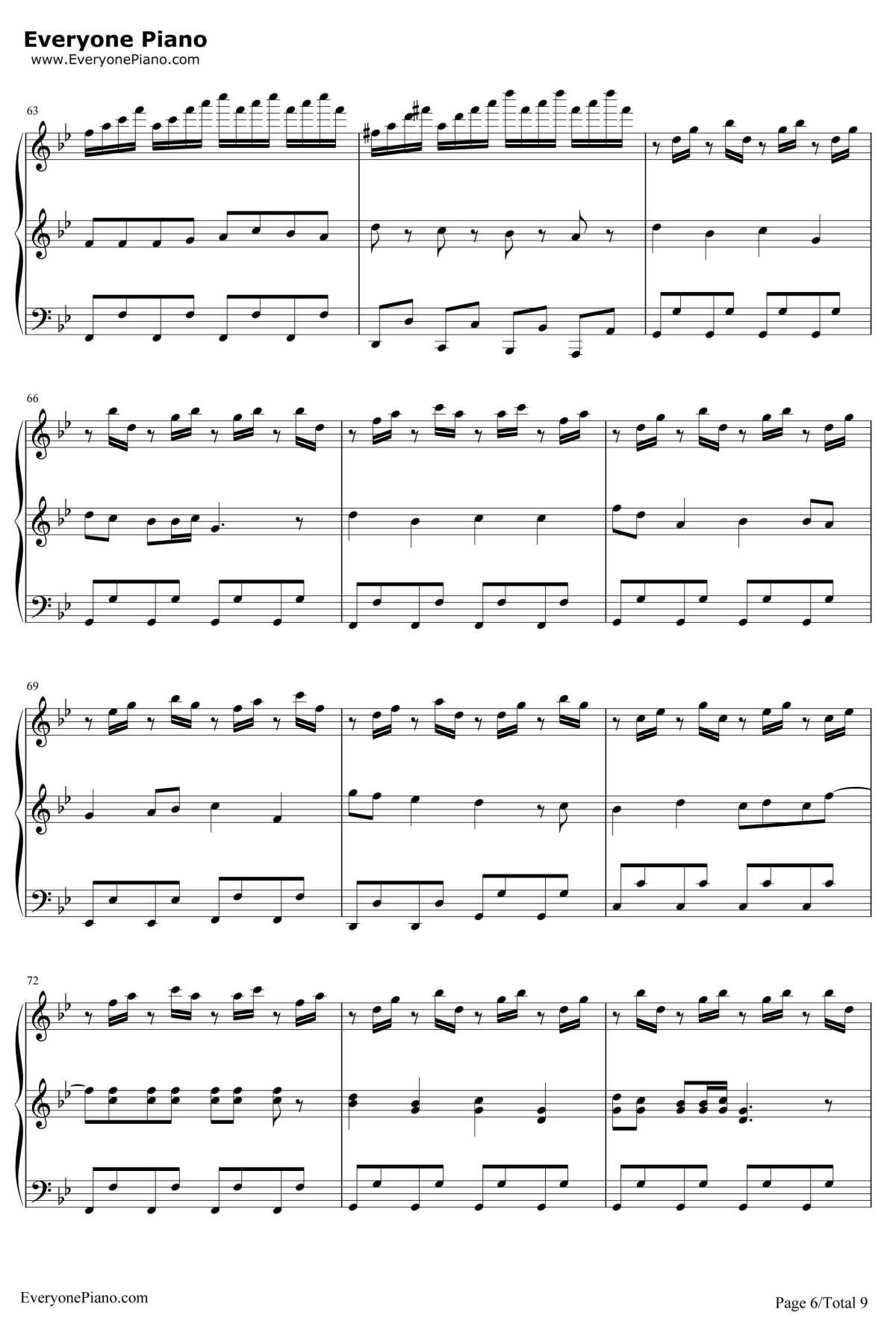 小苹果钢琴谱5-筷子兄弟