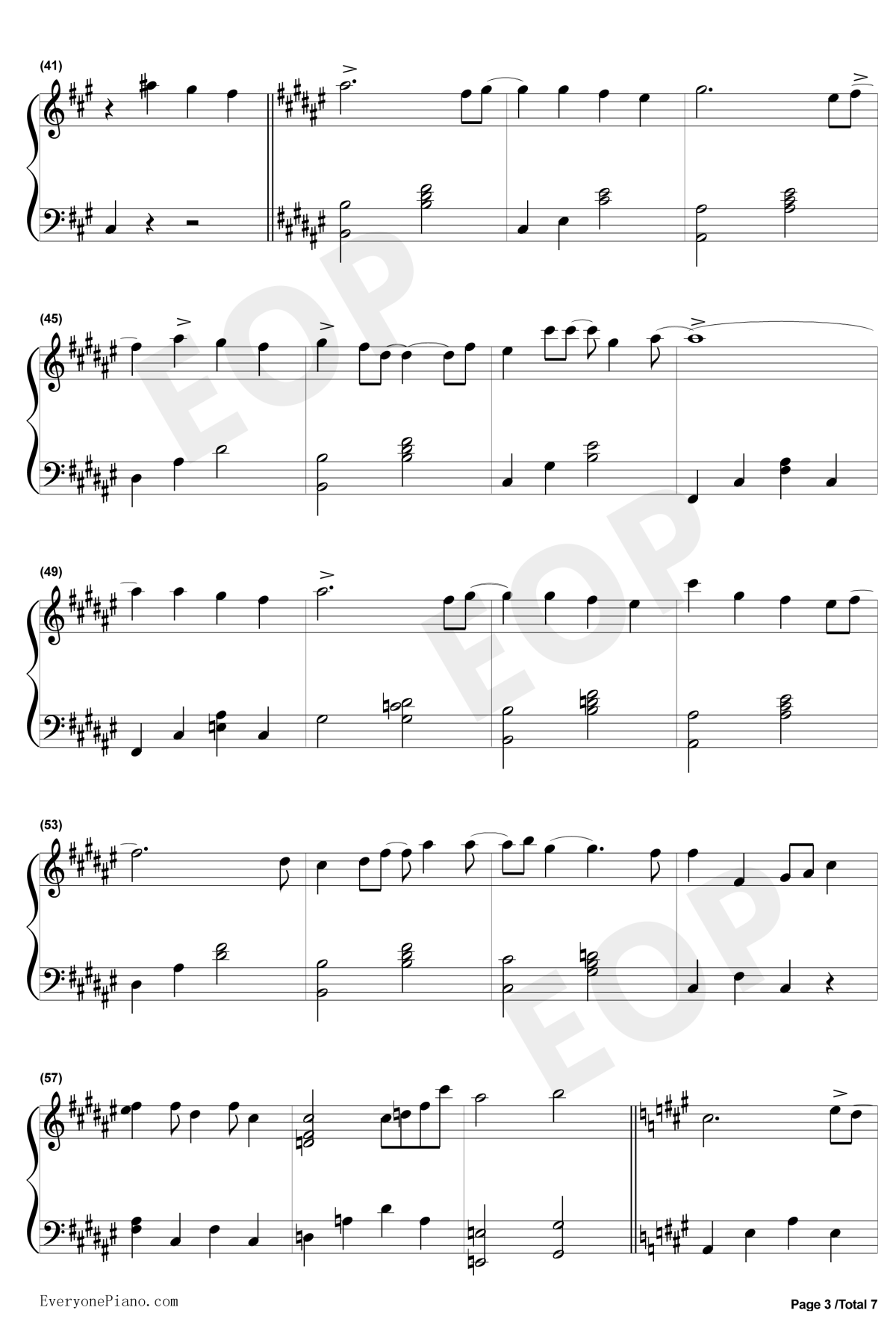 爱的回归线钢琴谱3-陈韵若