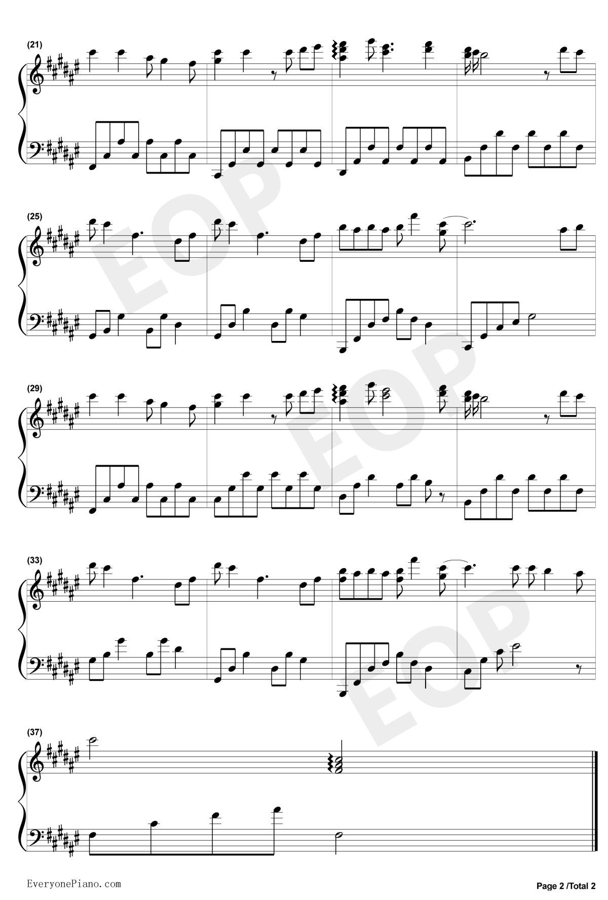 幼稚完钢琴谱2-林峰