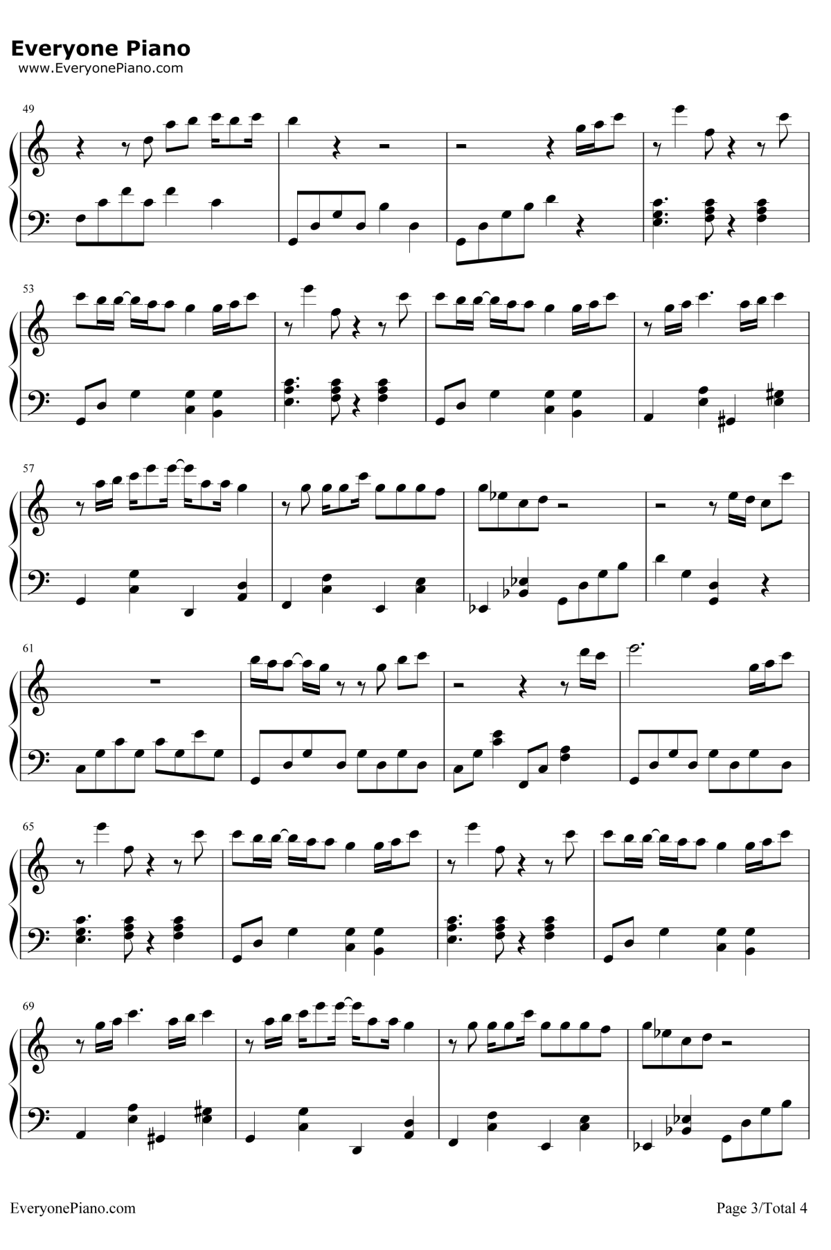 还是会钢琴谱3-韦礼安