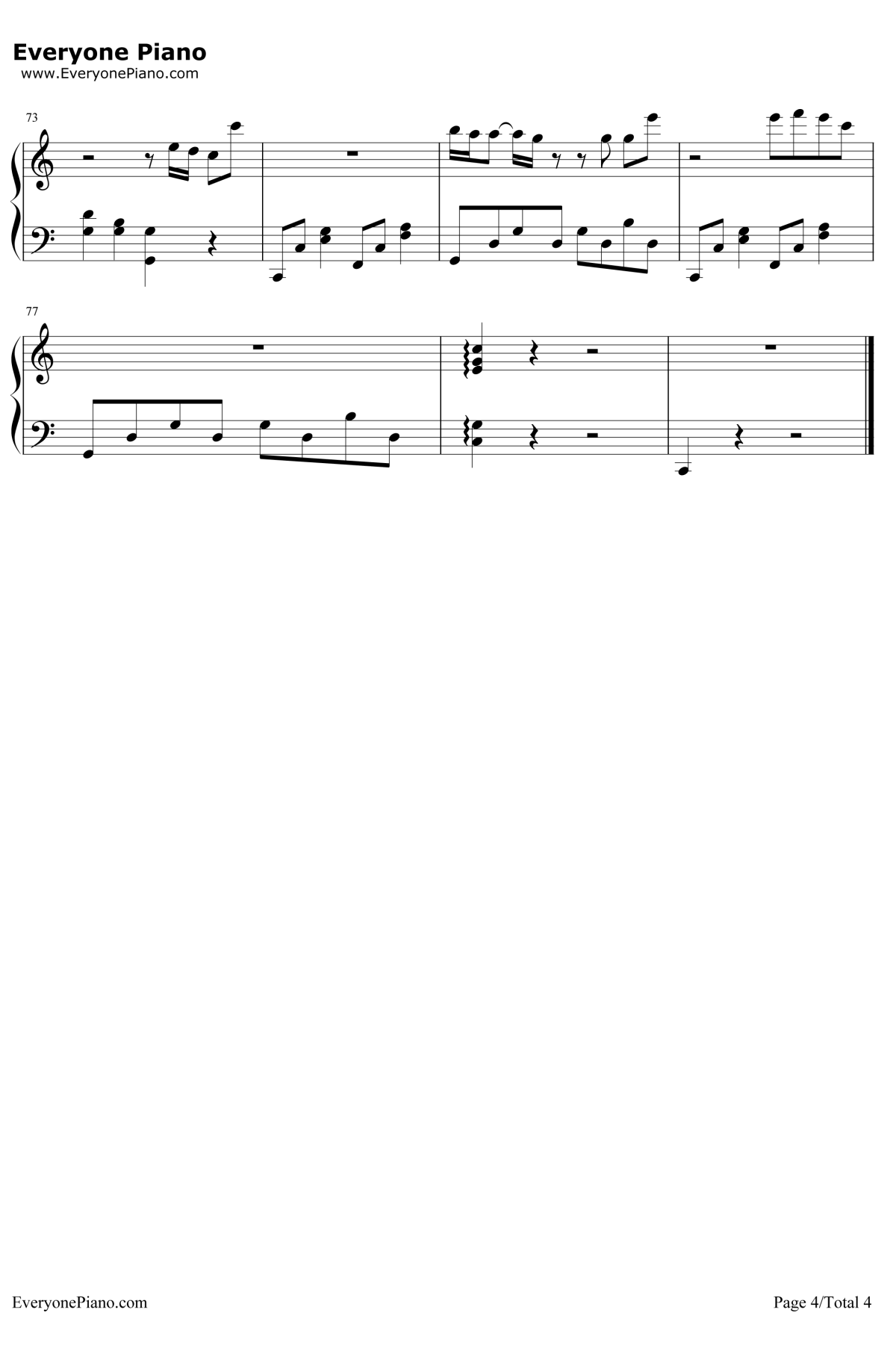 还是会钢琴谱4-韦礼安