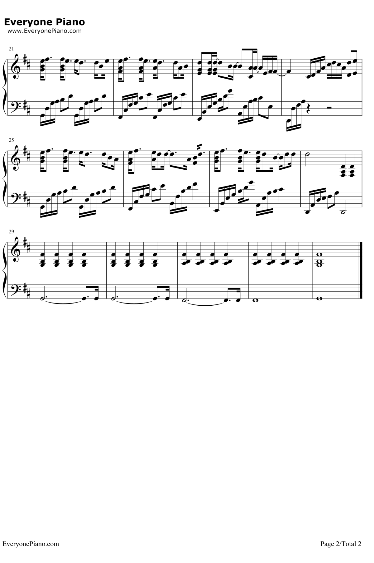 模特钢琴谱2-李荣浩