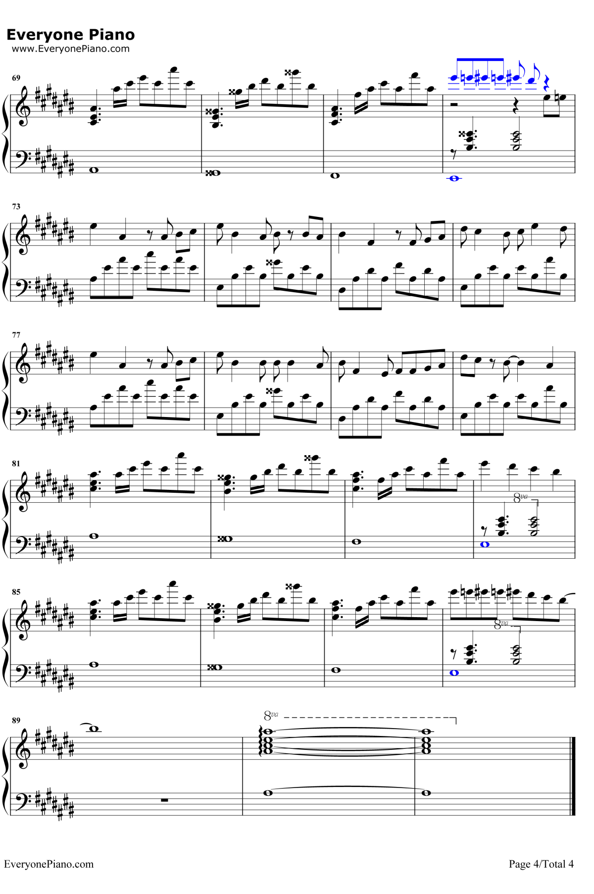 易燃易爆炸钢琴谱4-华晨宇