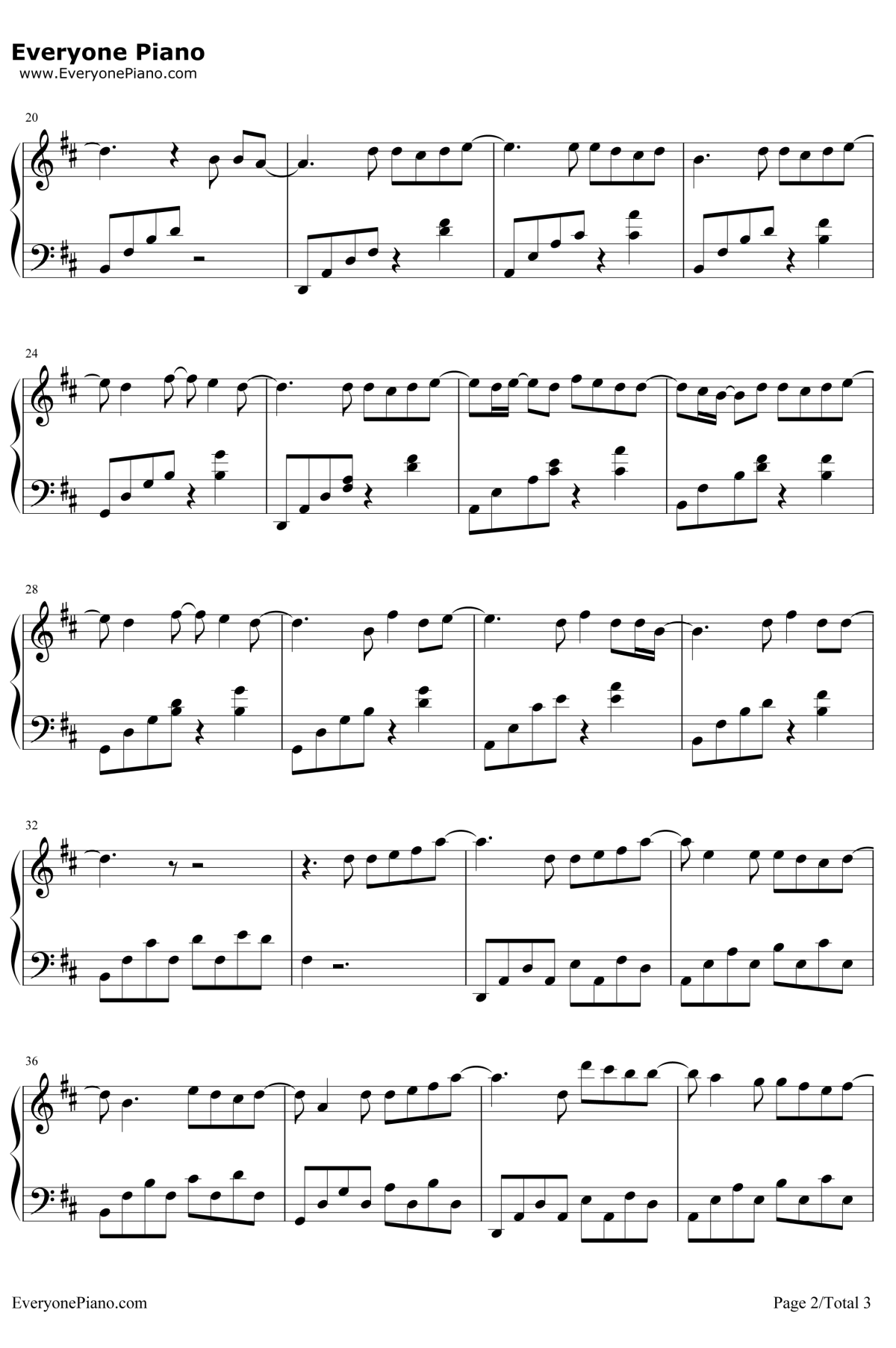 最美的期待钢琴谱2-周笔畅