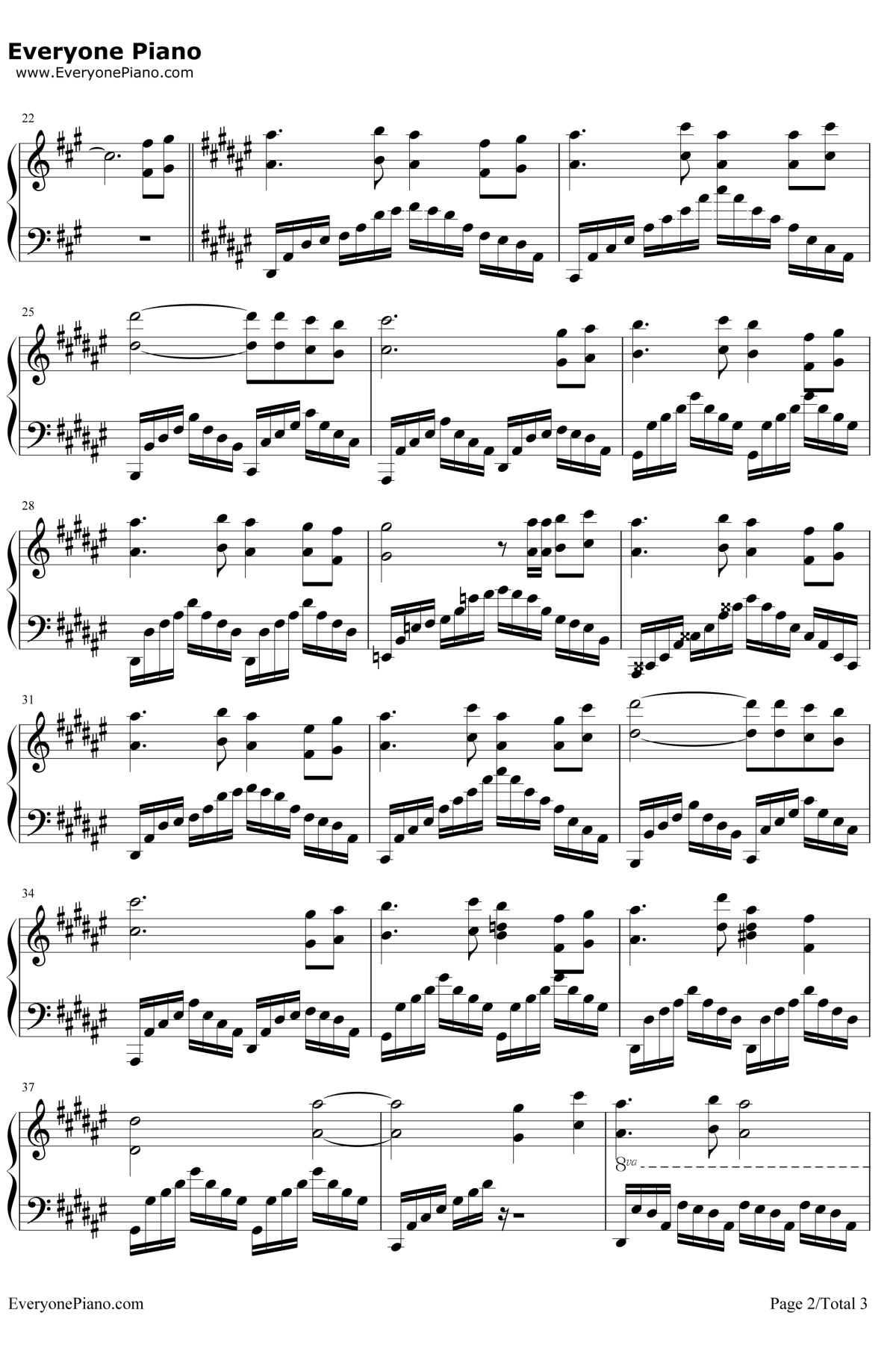 浓情淡如你钢琴谱2-周深