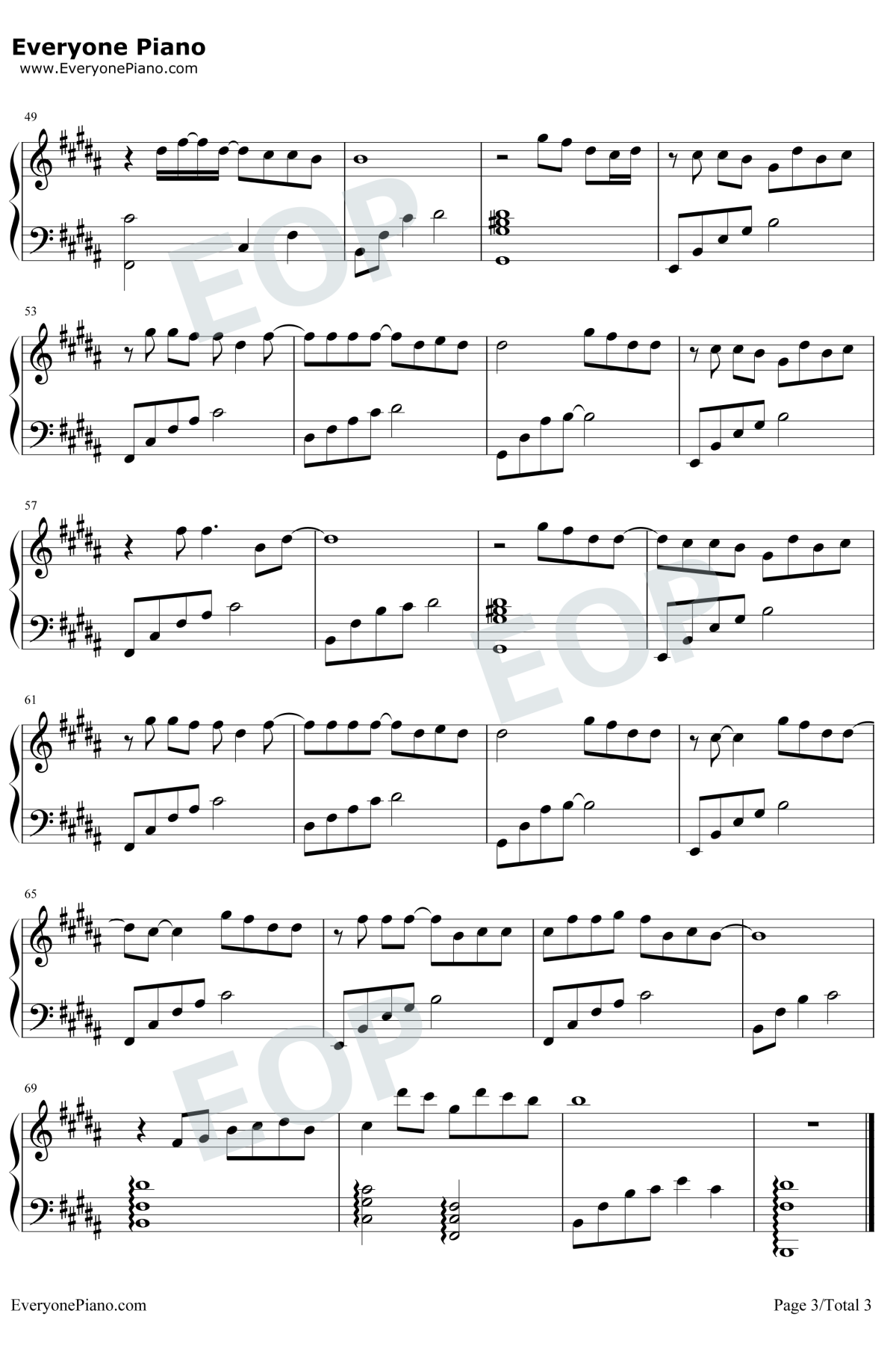 第三人称钢琴谱3-买辣椒也用券