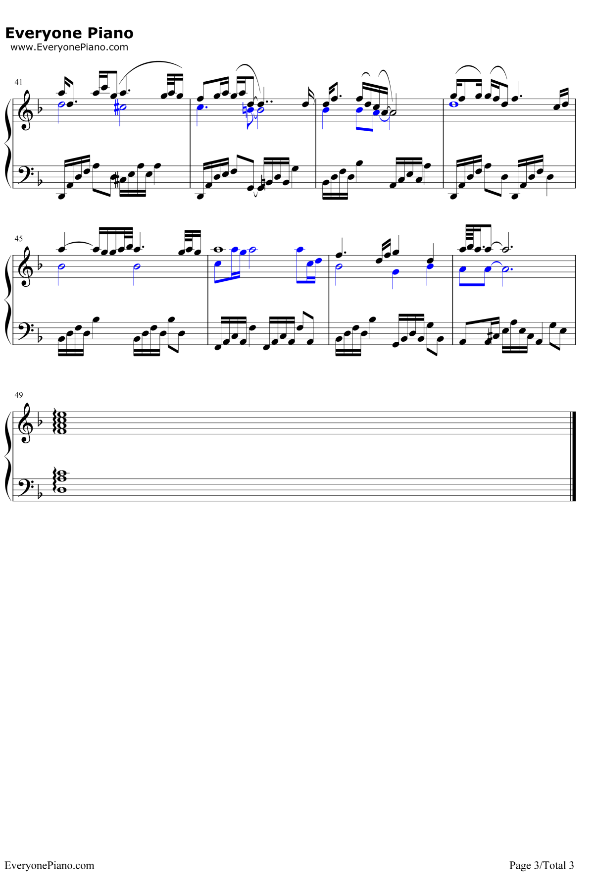 身骑白马钢琴谱3-徐佳莹