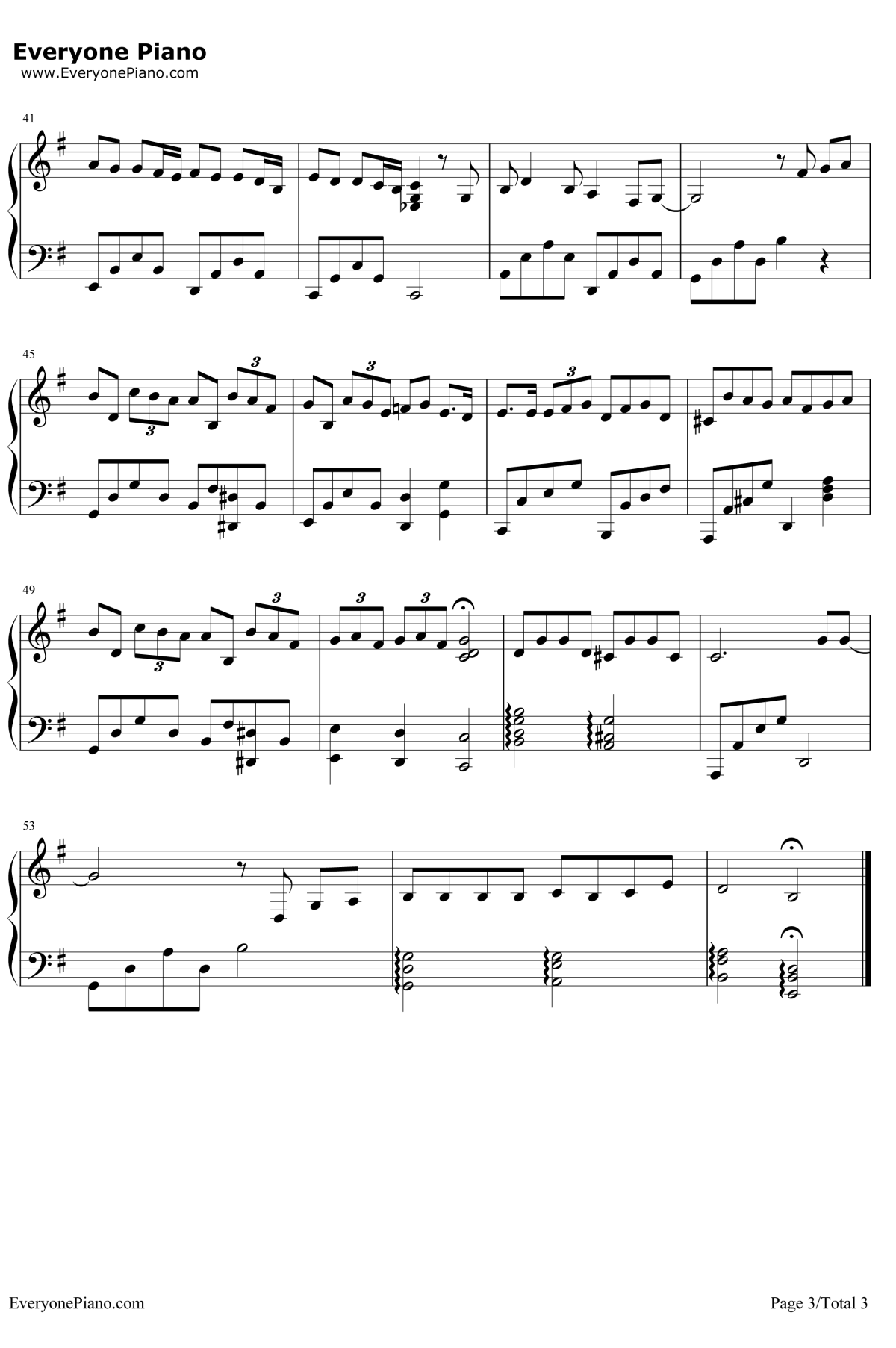 慢慢喜欢你钢琴谱3-莫文蔚