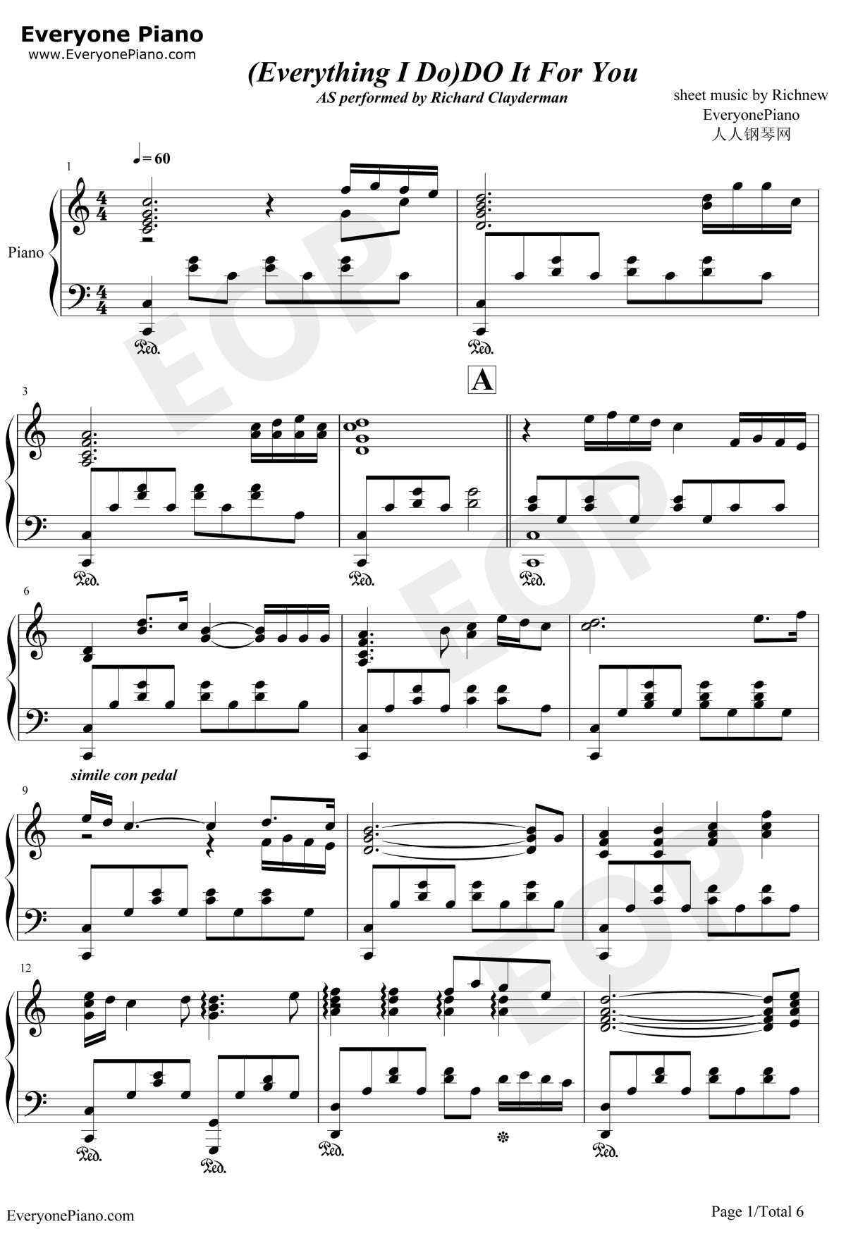 I Do It for You钢琴谱1