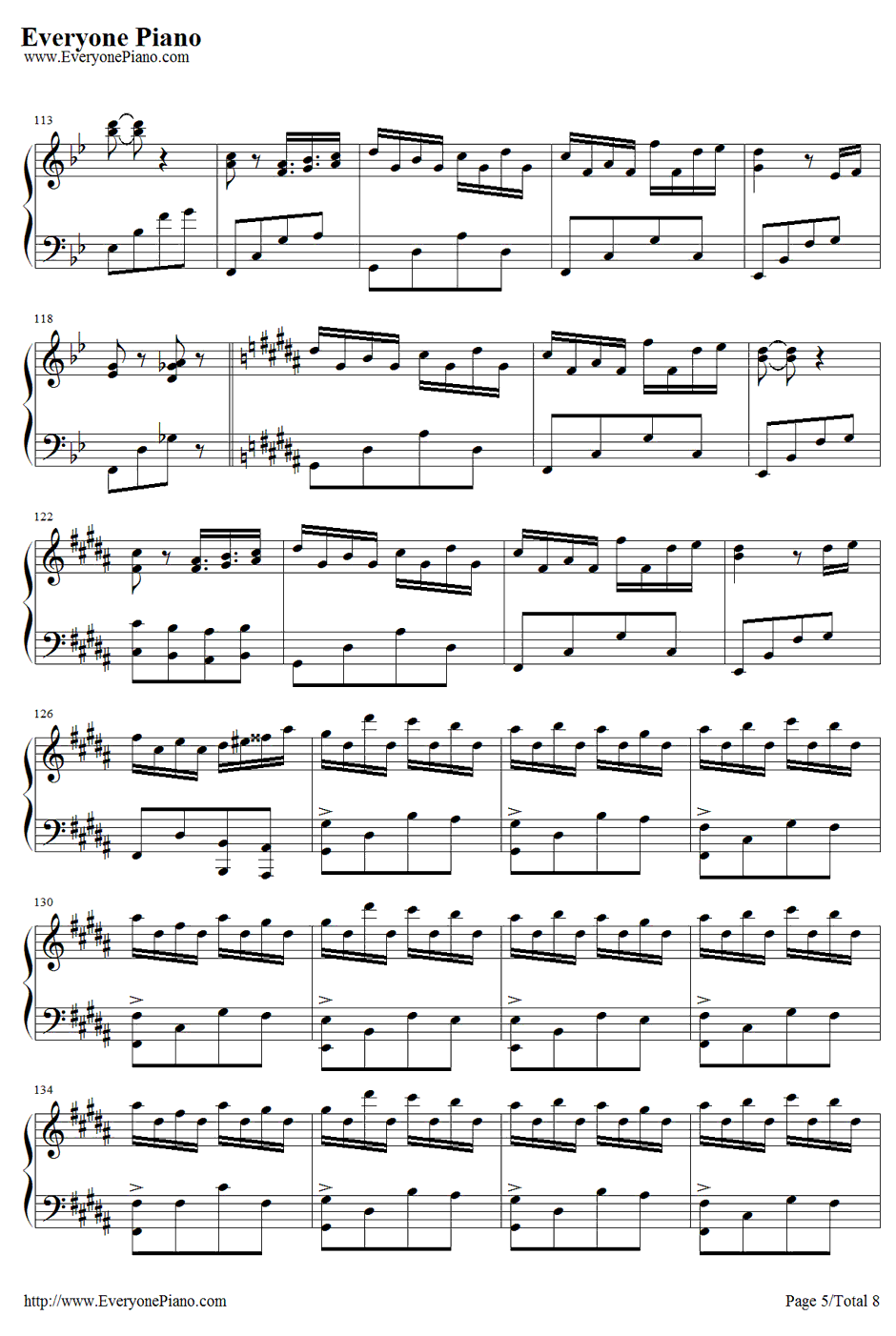 Bloody Tears钢琴谱5