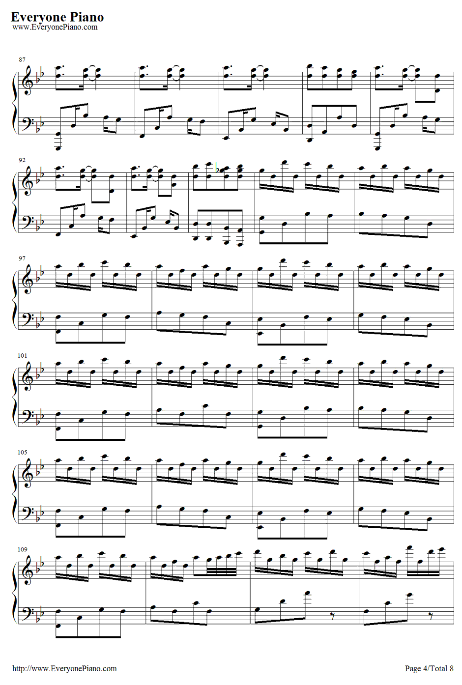 Bloody Tears钢琴谱4