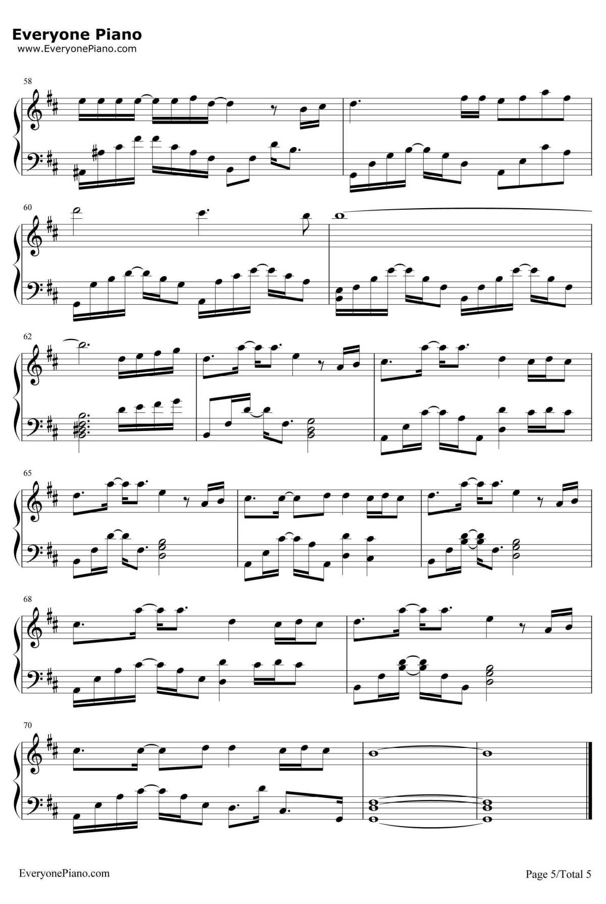 Time After Time钢琴谱5