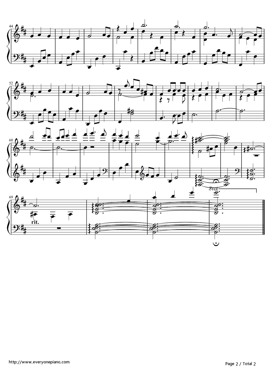 无名之路钢琴谱2