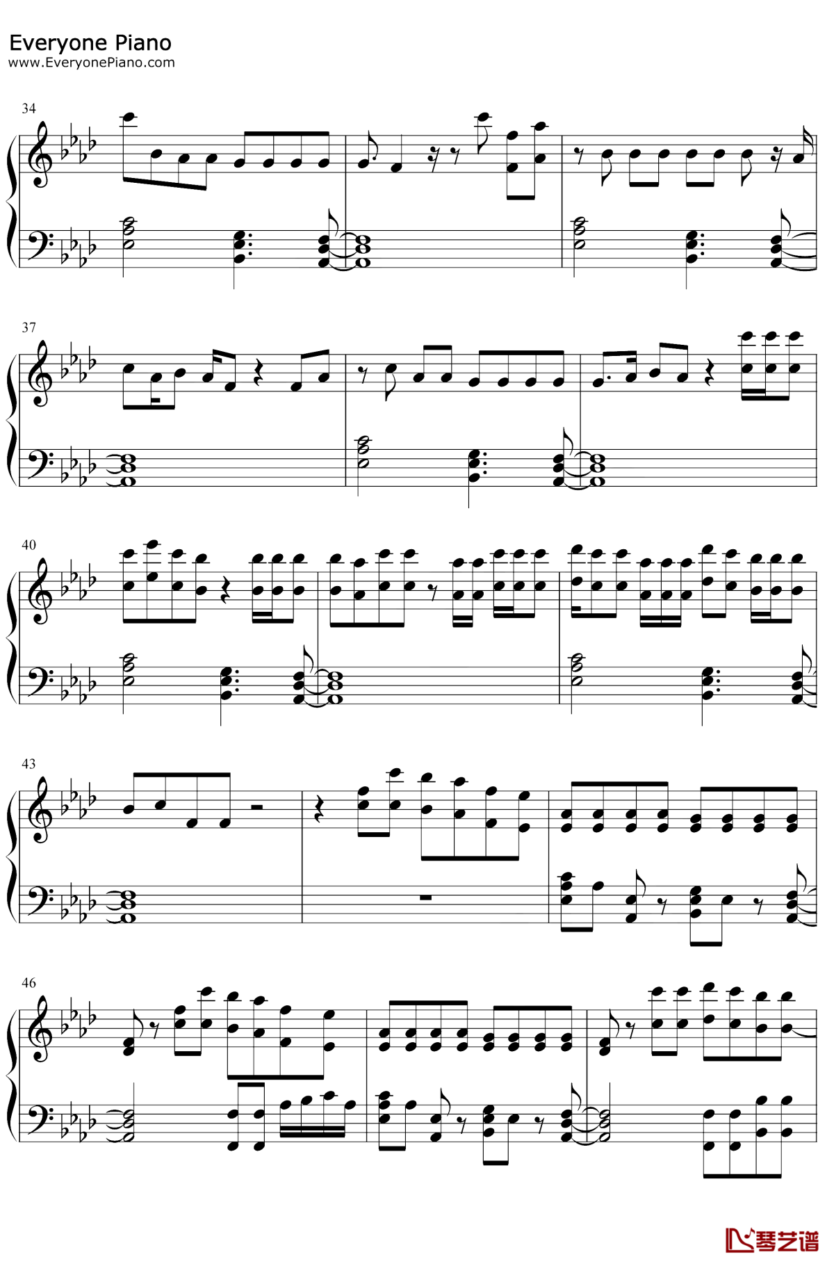 1 Sided Love钢琴谱3