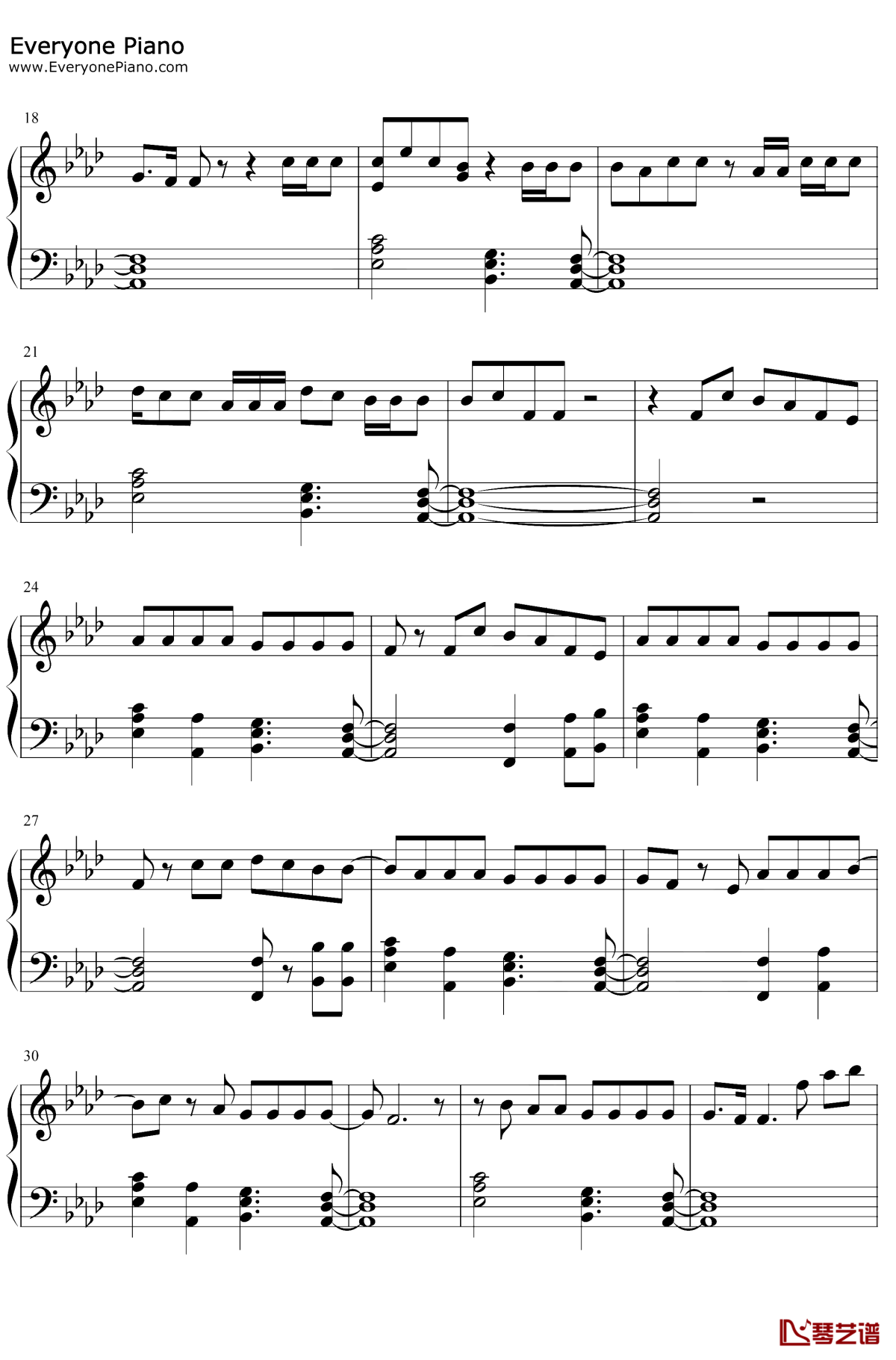 1 Sided Love钢琴谱2