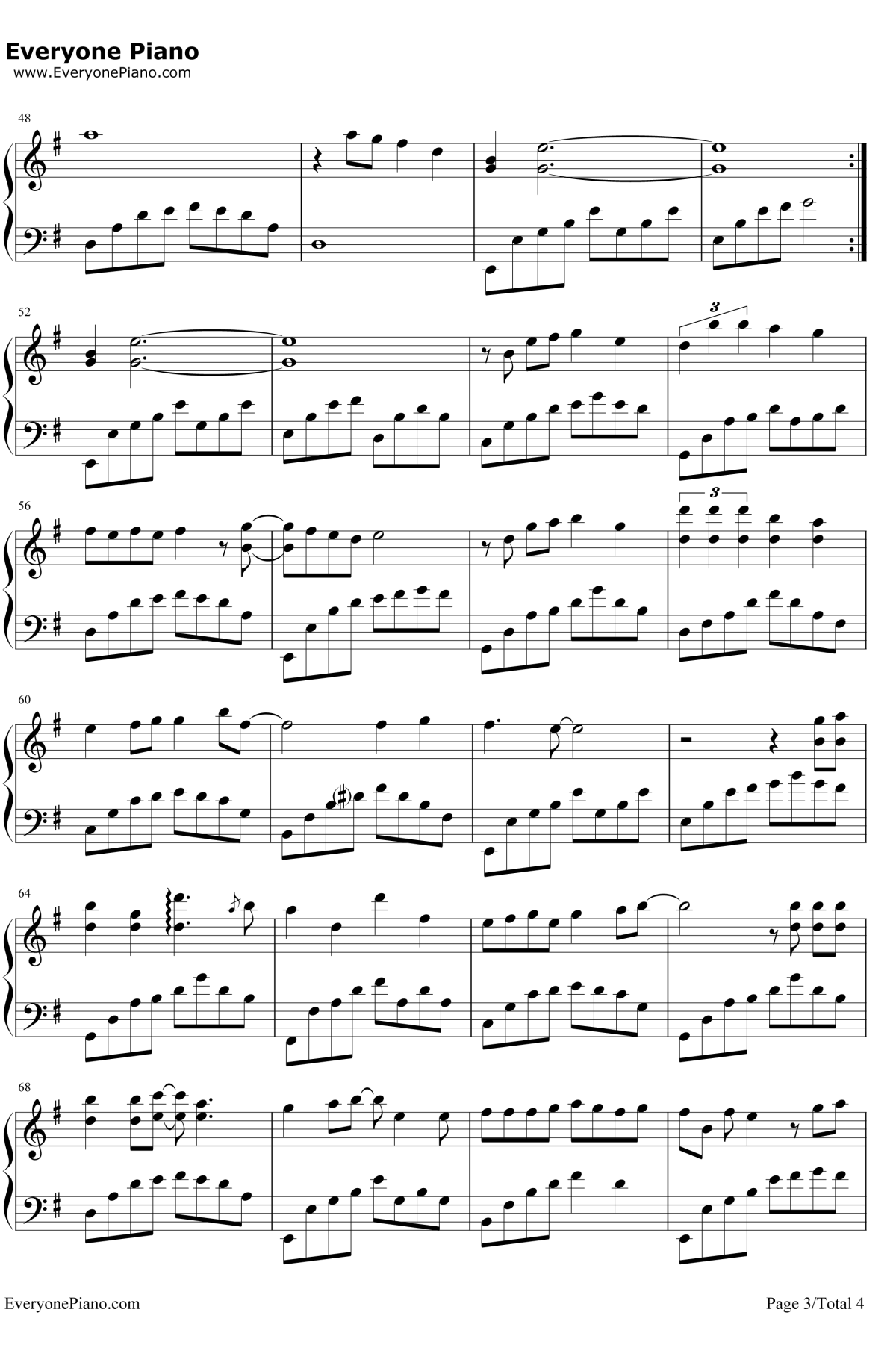 魔鬼中的天使钢琴谱3