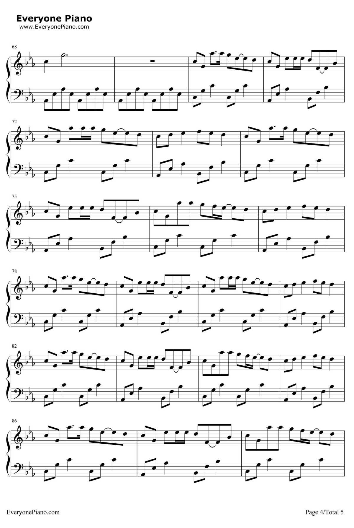 骨灰游戏钢琴谱4