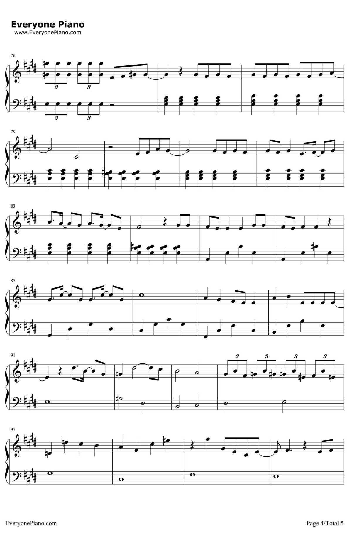 你下来吧钢琴谱4