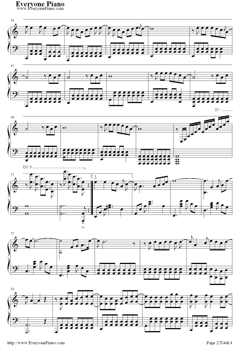 黑暗骑士钢琴谱2