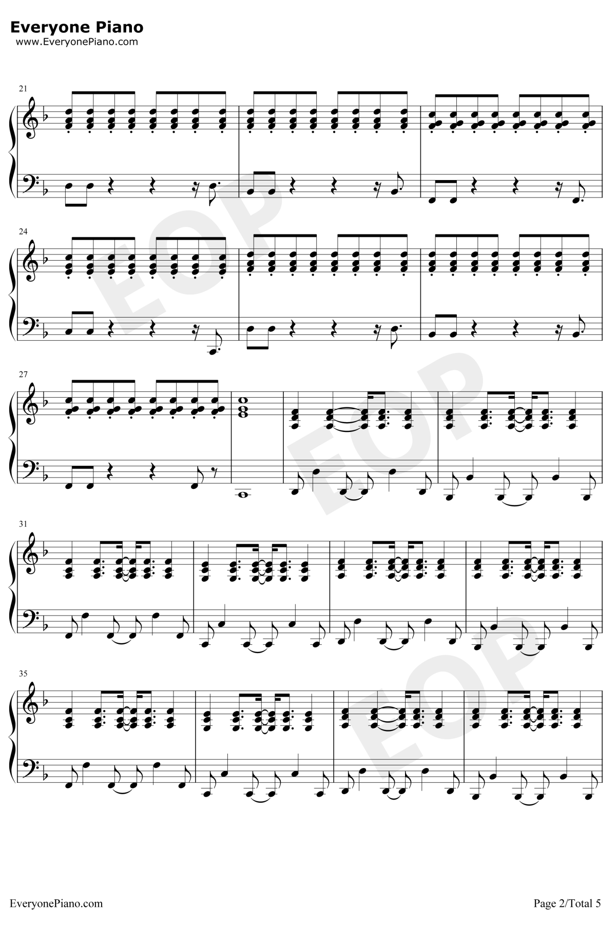 飘向北方钢琴谱2