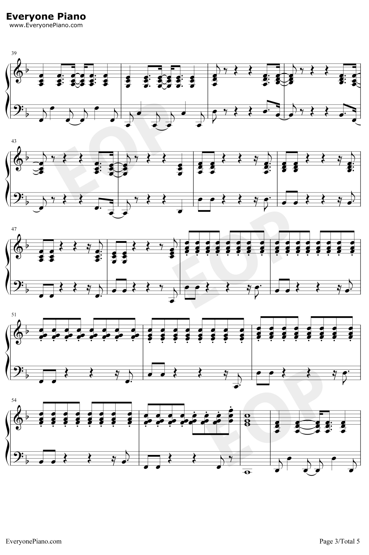 飘向北方钢琴谱3