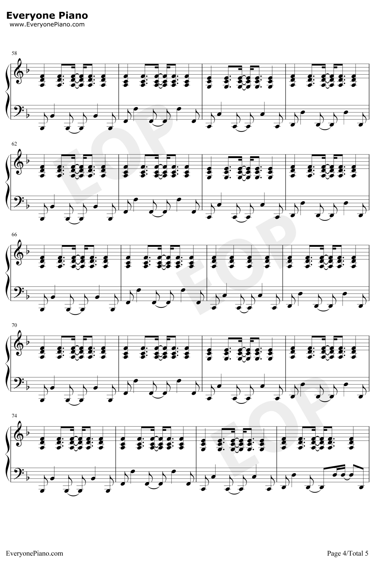 飘向北方钢琴谱4