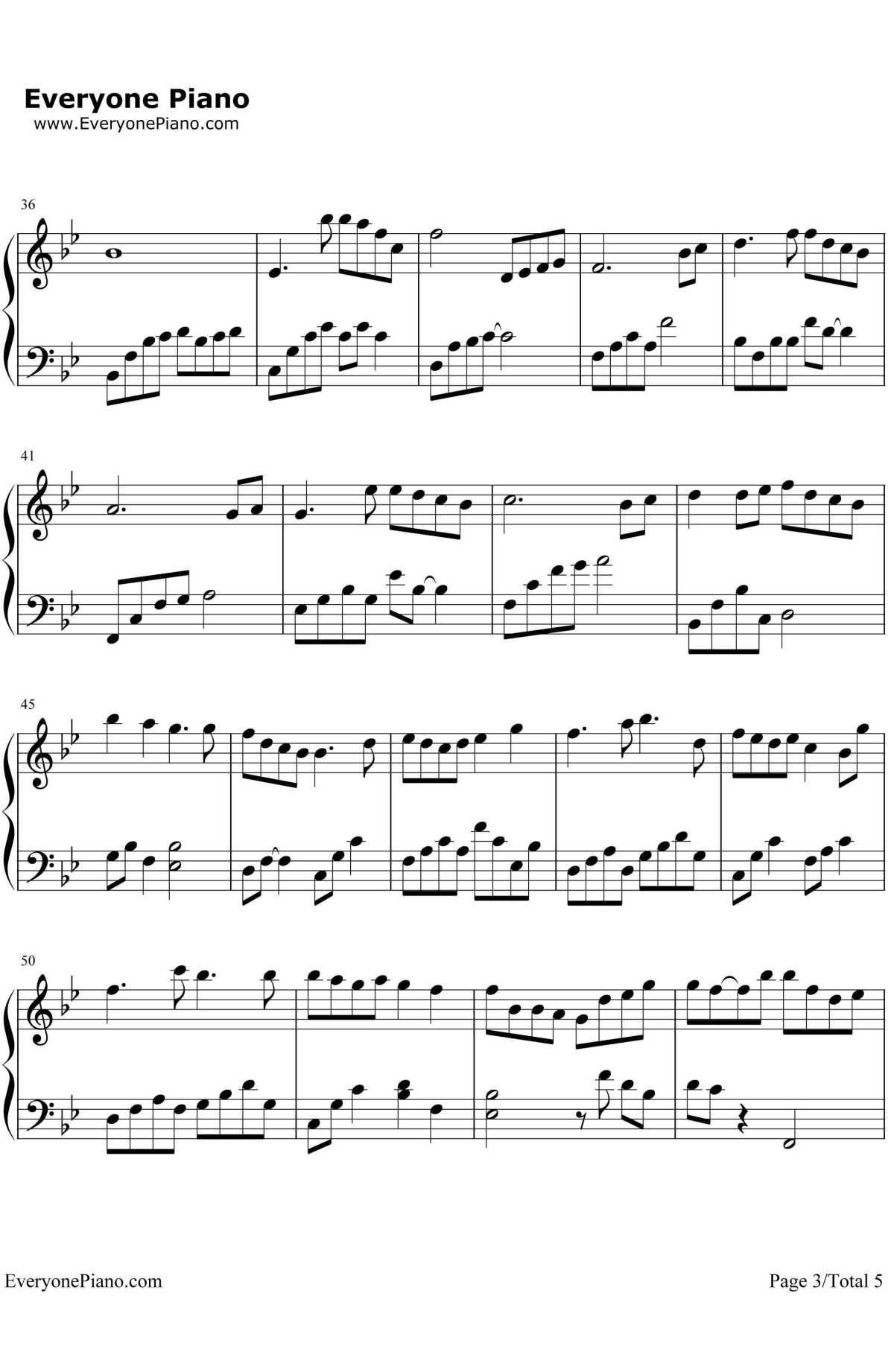 风筝与风钢琴谱3