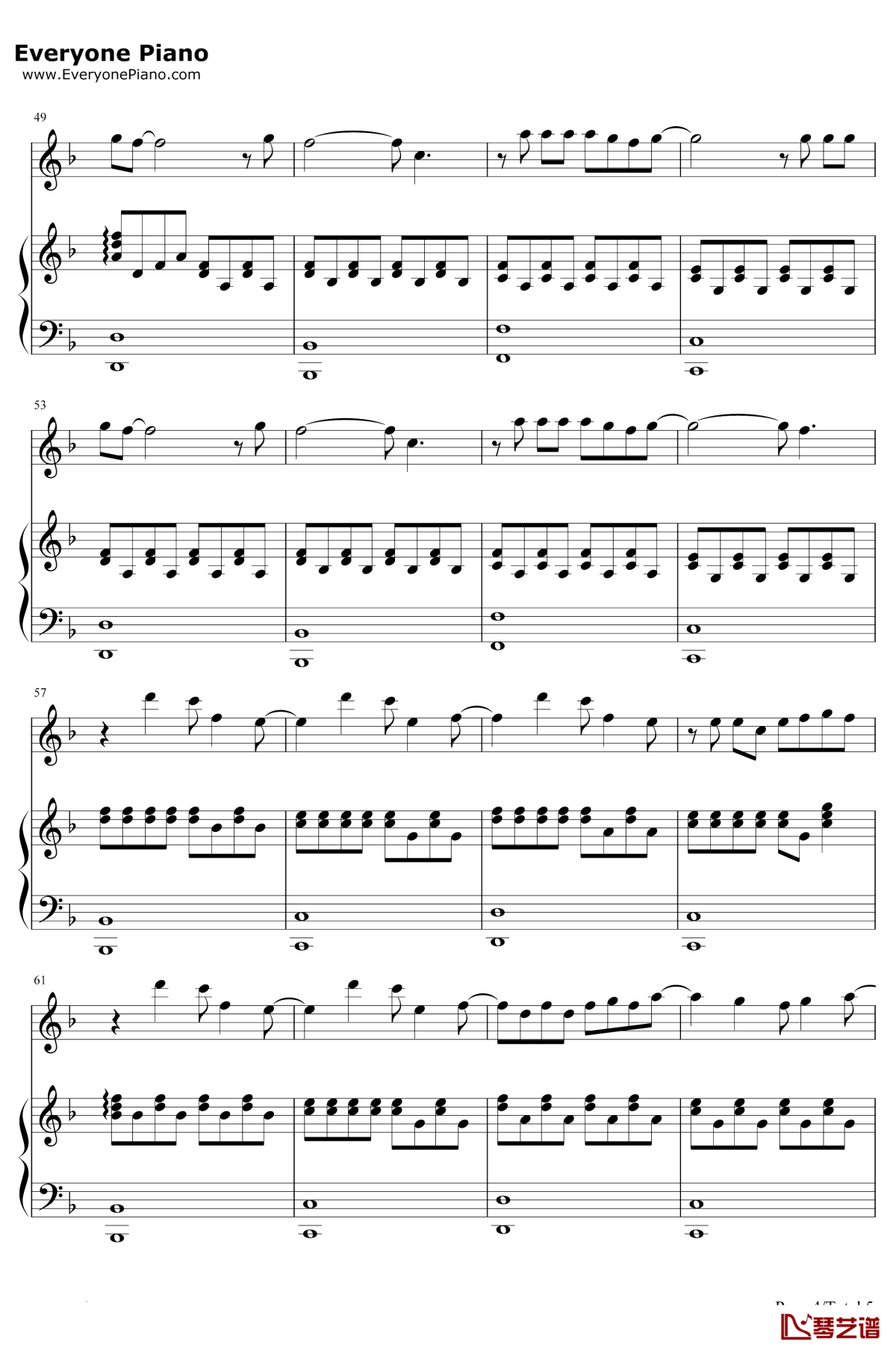 烟火里的尘埃钢琴谱4