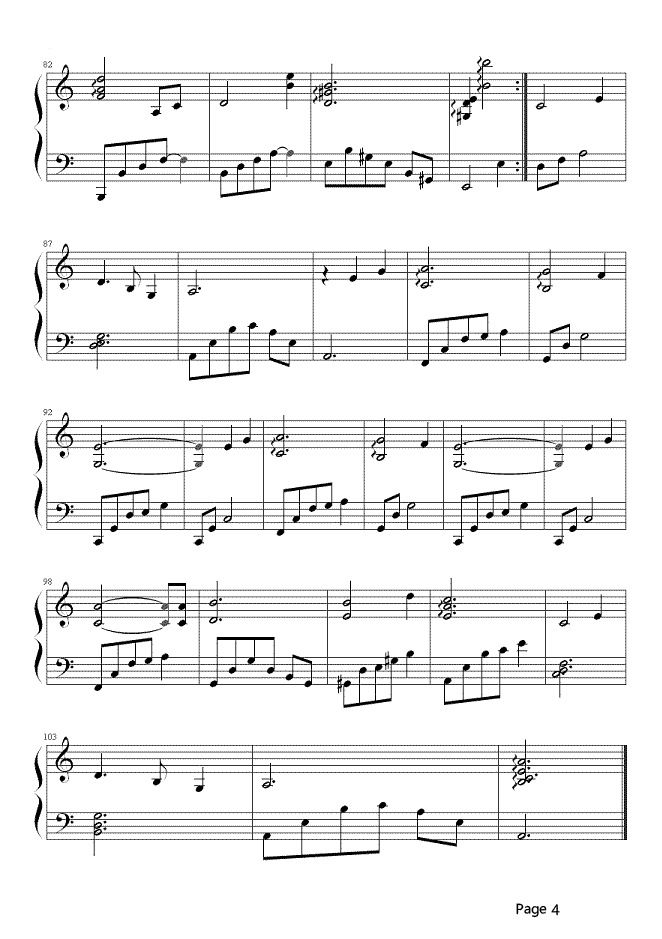 灰色空间钢琴谱4