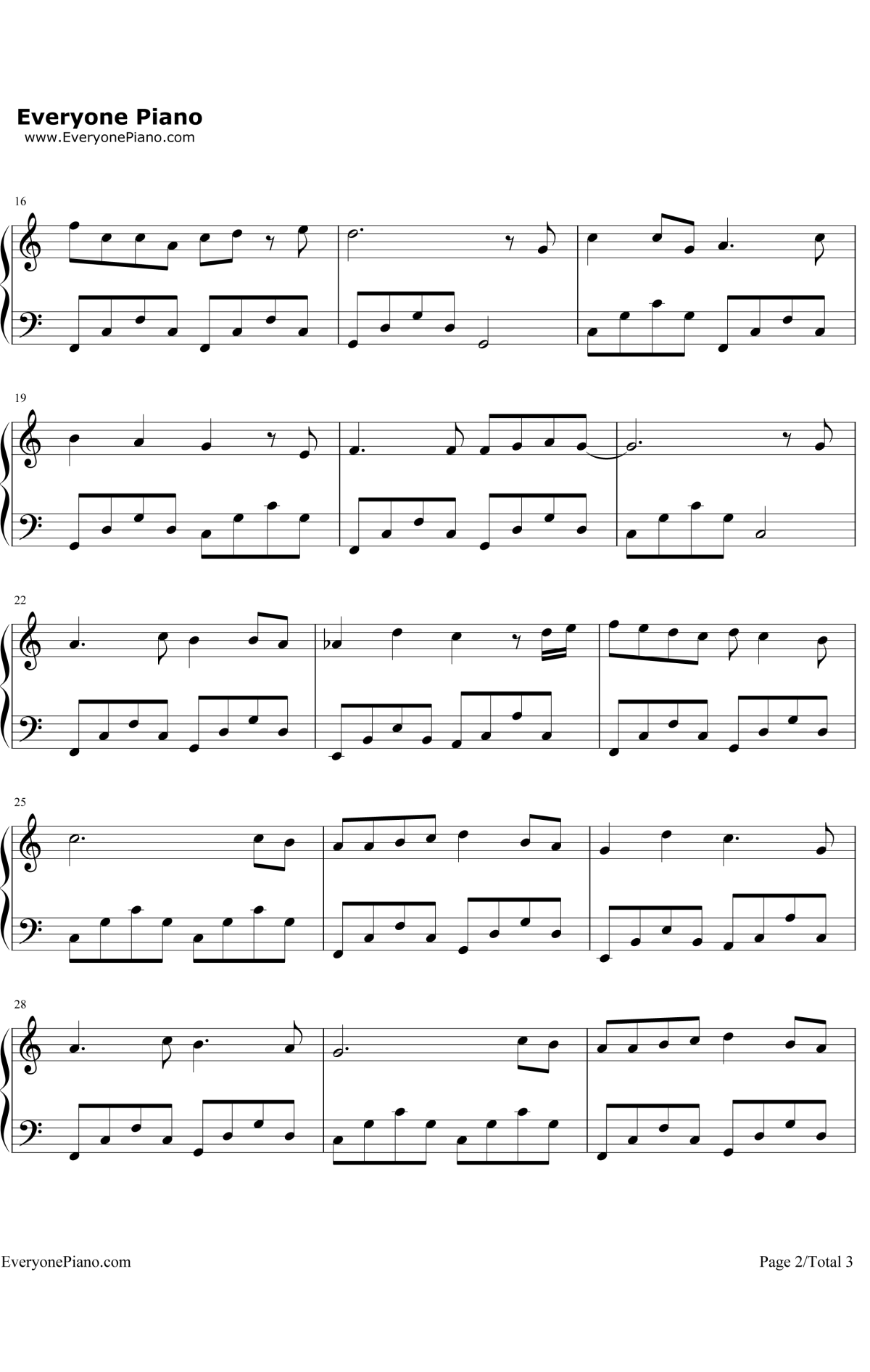 魔法城堡钢琴谱2