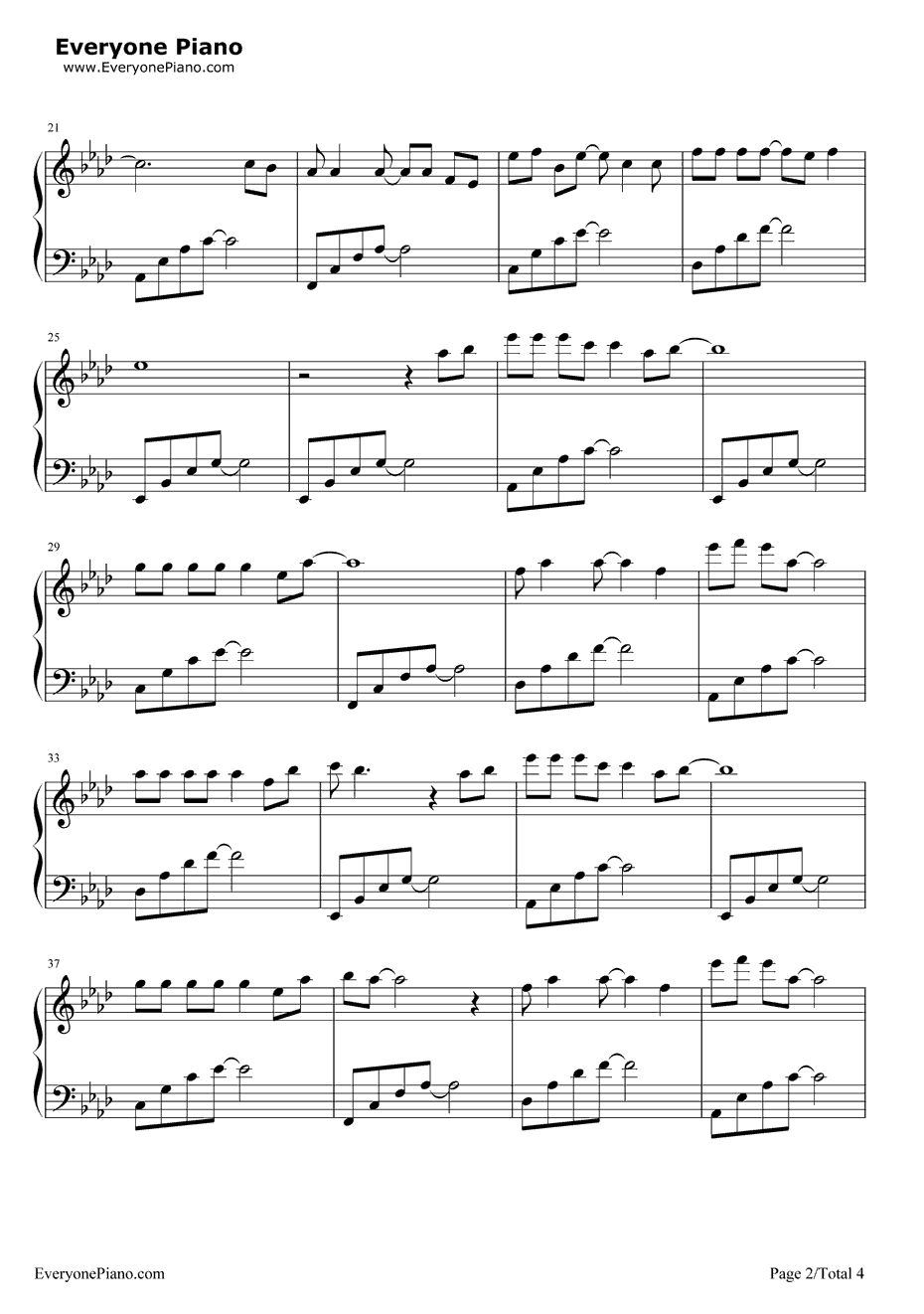 香水有毒钢琴谱2