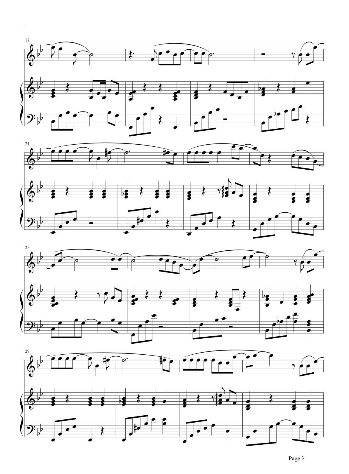 雨下一整晚钢琴谱2