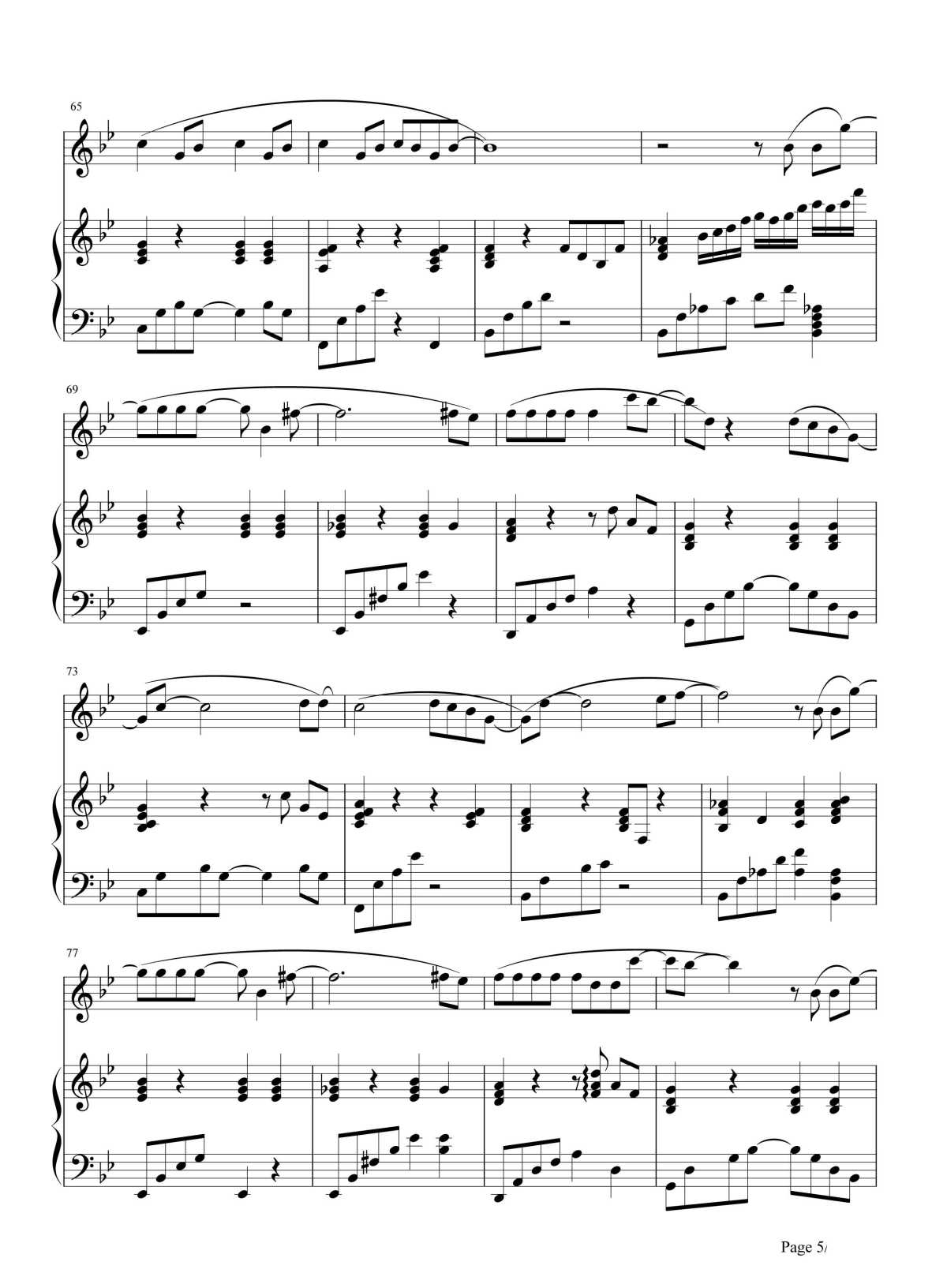 雨下一整晚钢琴谱5