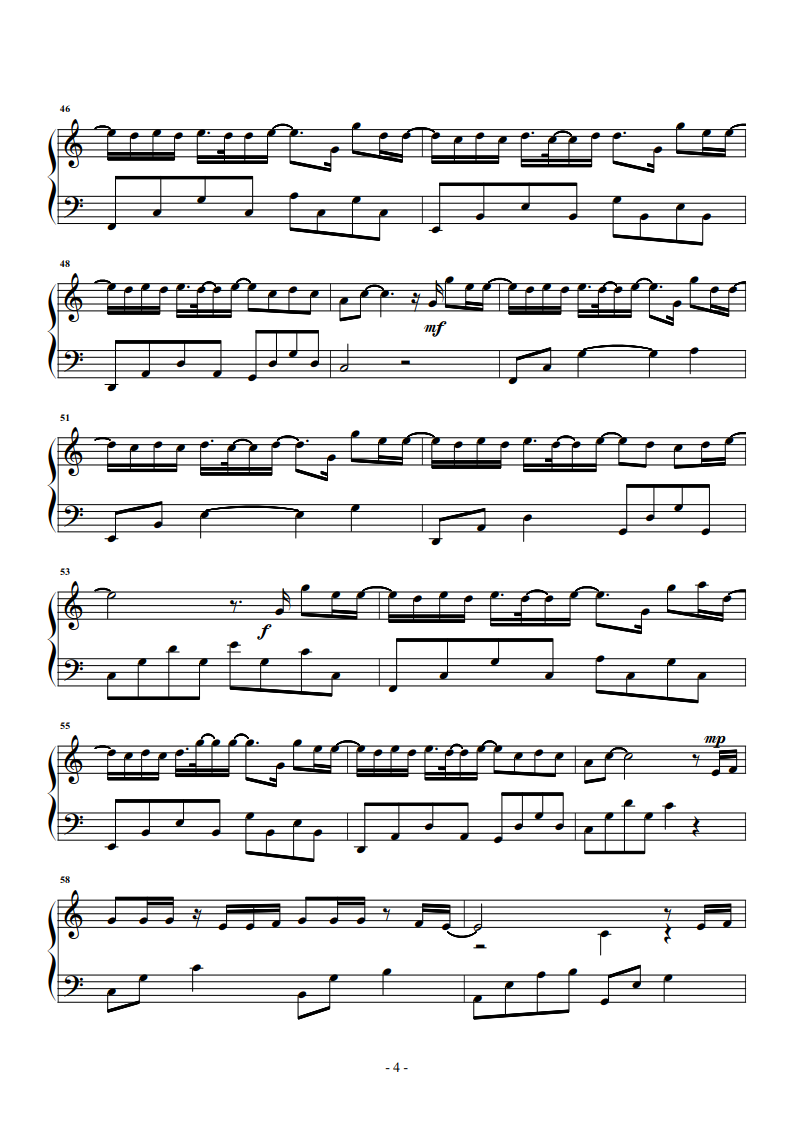 那个男孩钢琴谱4