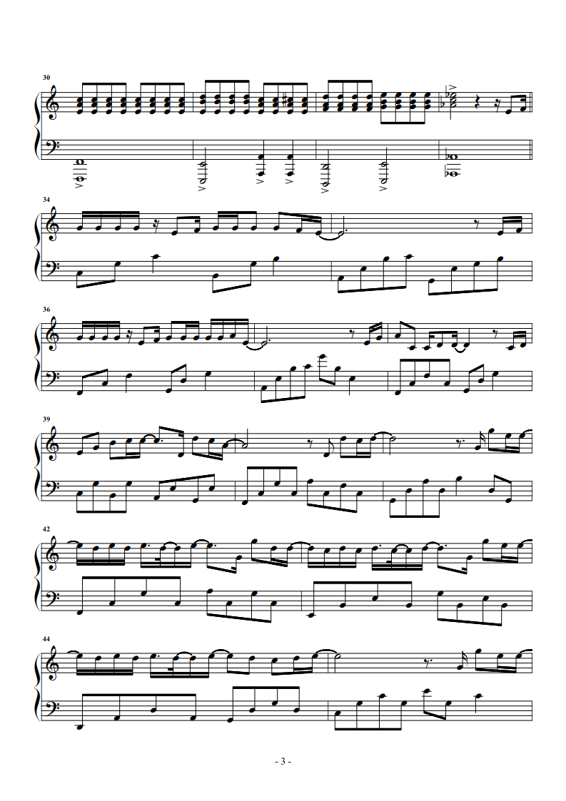 那个男孩钢琴谱3