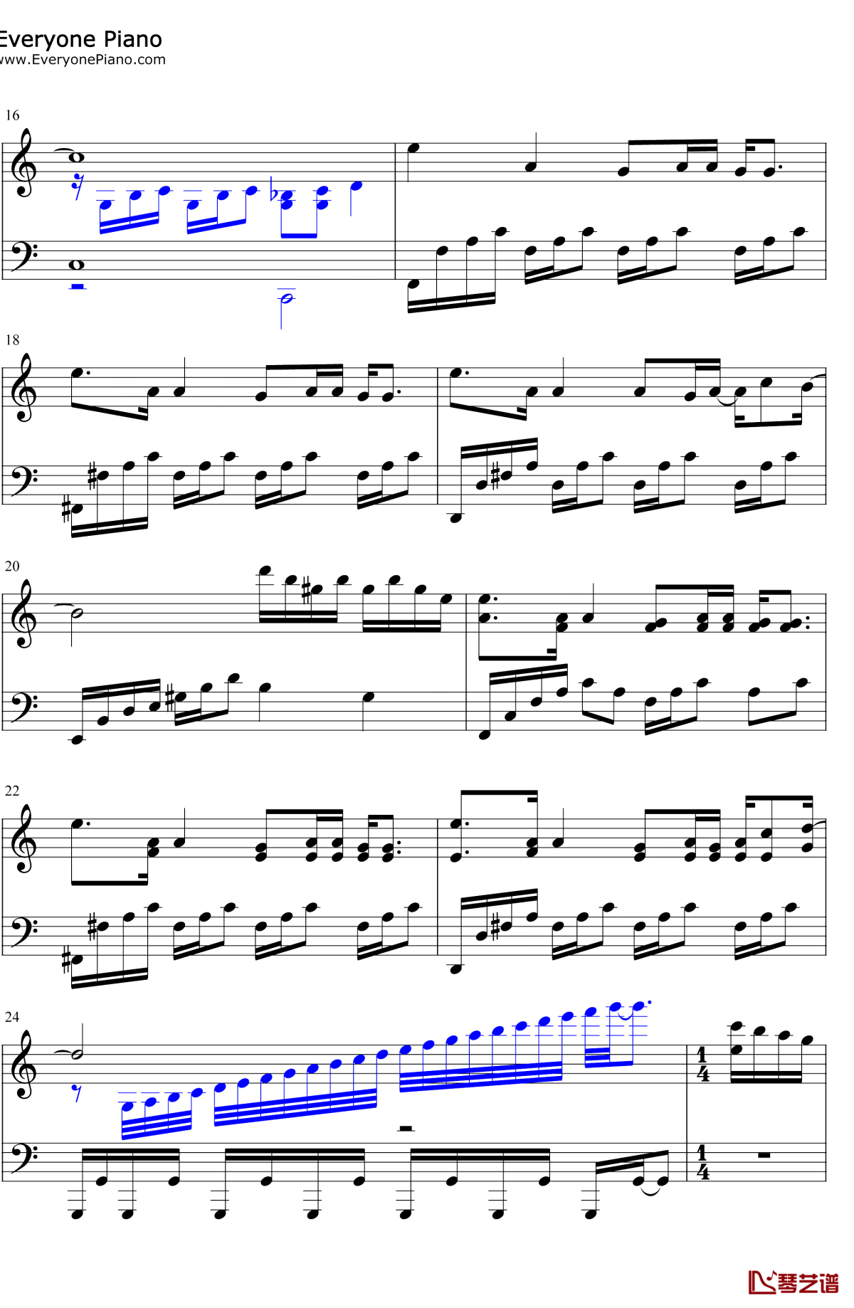 风一样的我钢琴谱2