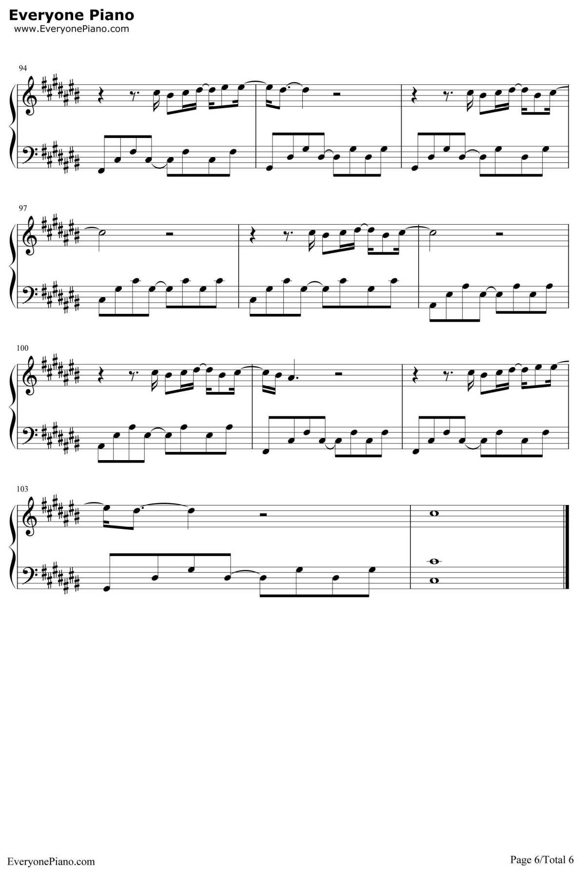 青春白皮书钢琴谱6