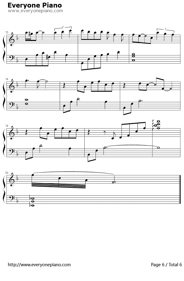 遗失的美好钢琴谱6