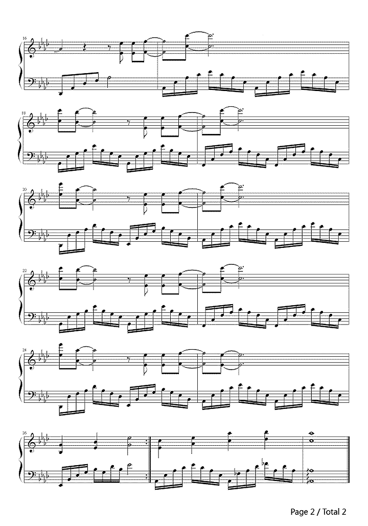 这就是爱钢琴谱2