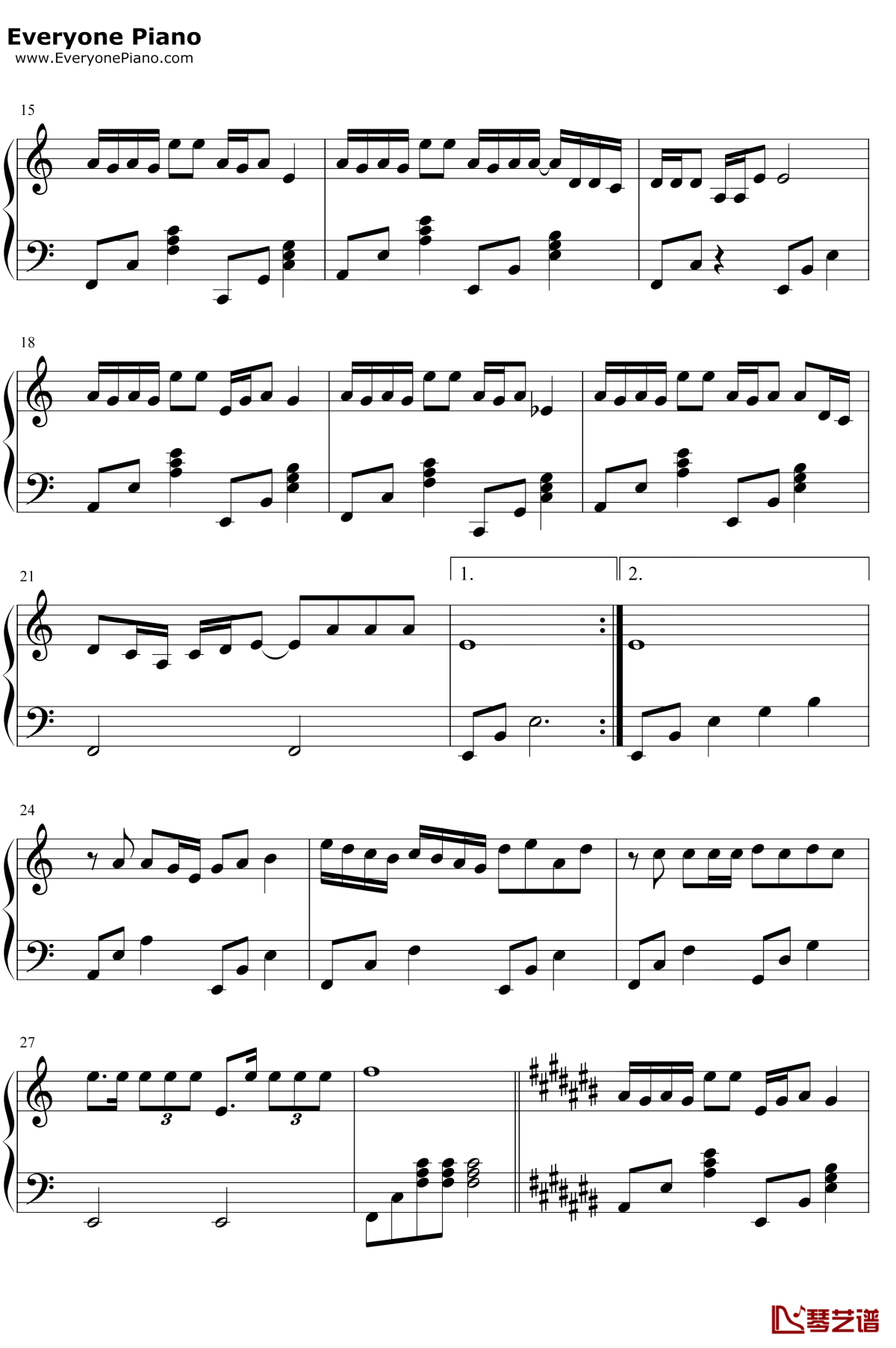 雅俗共赏钢琴谱2