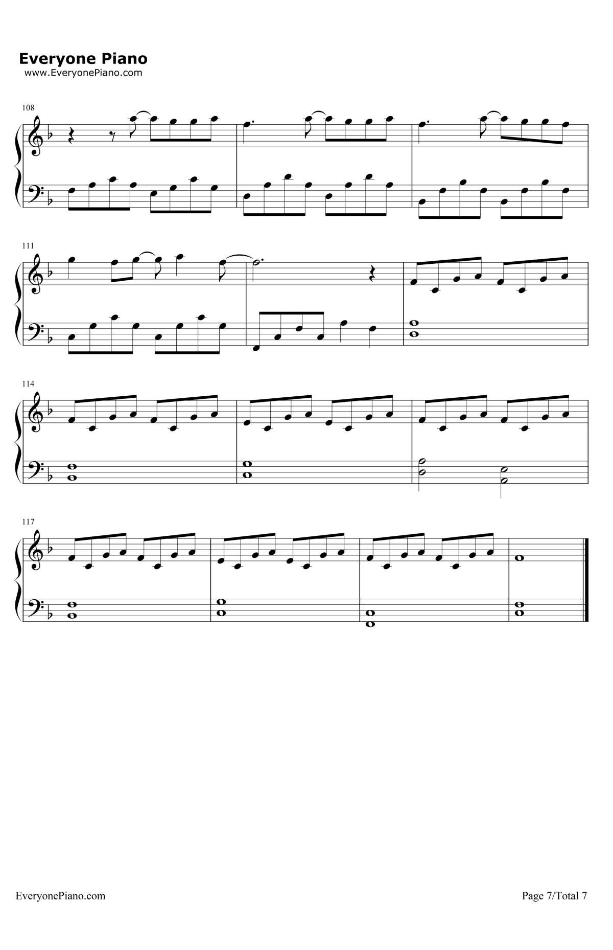 阳光宅男钢琴谱7