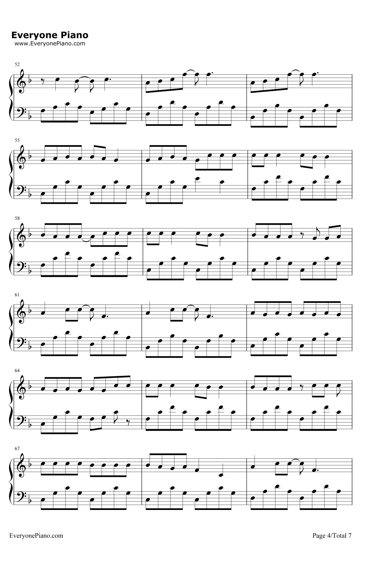 阳光宅男钢琴谱4