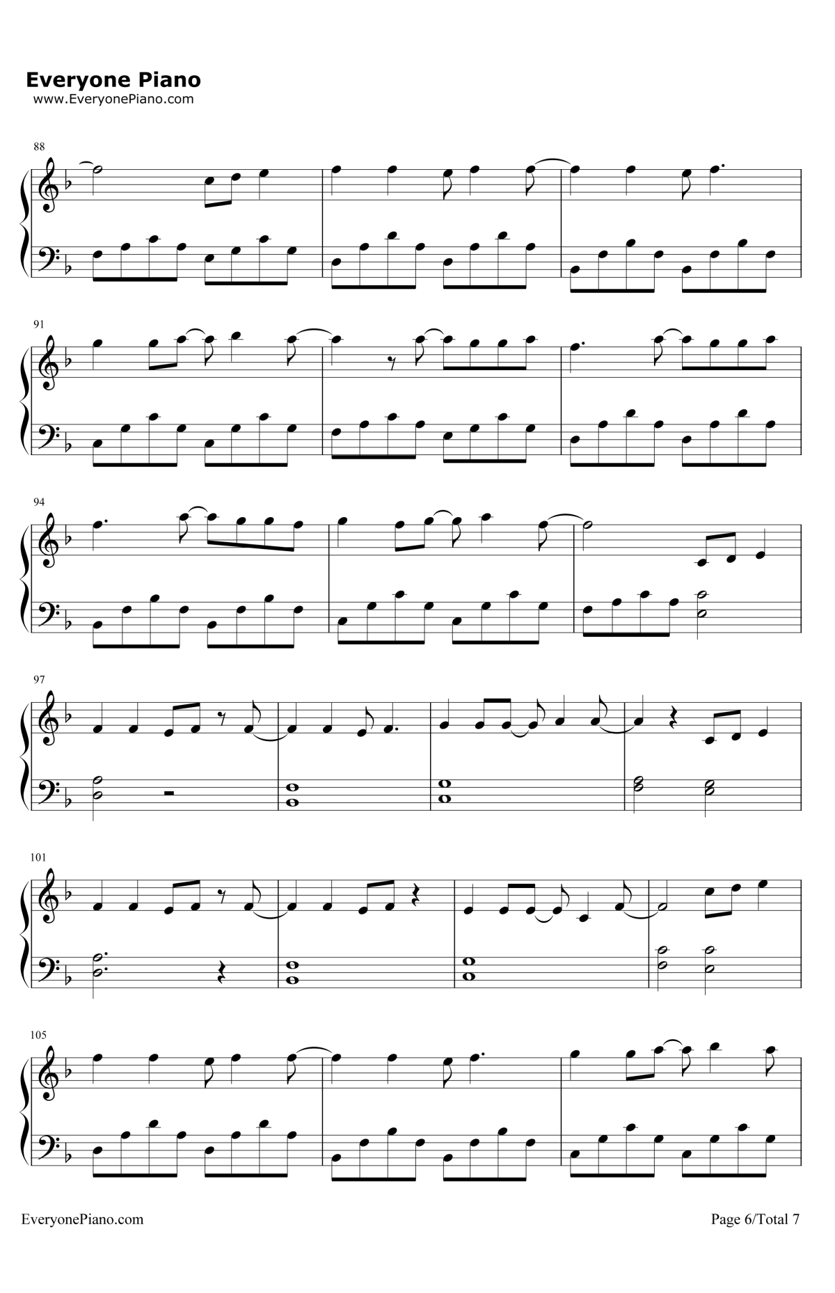 阳光宅男钢琴谱6