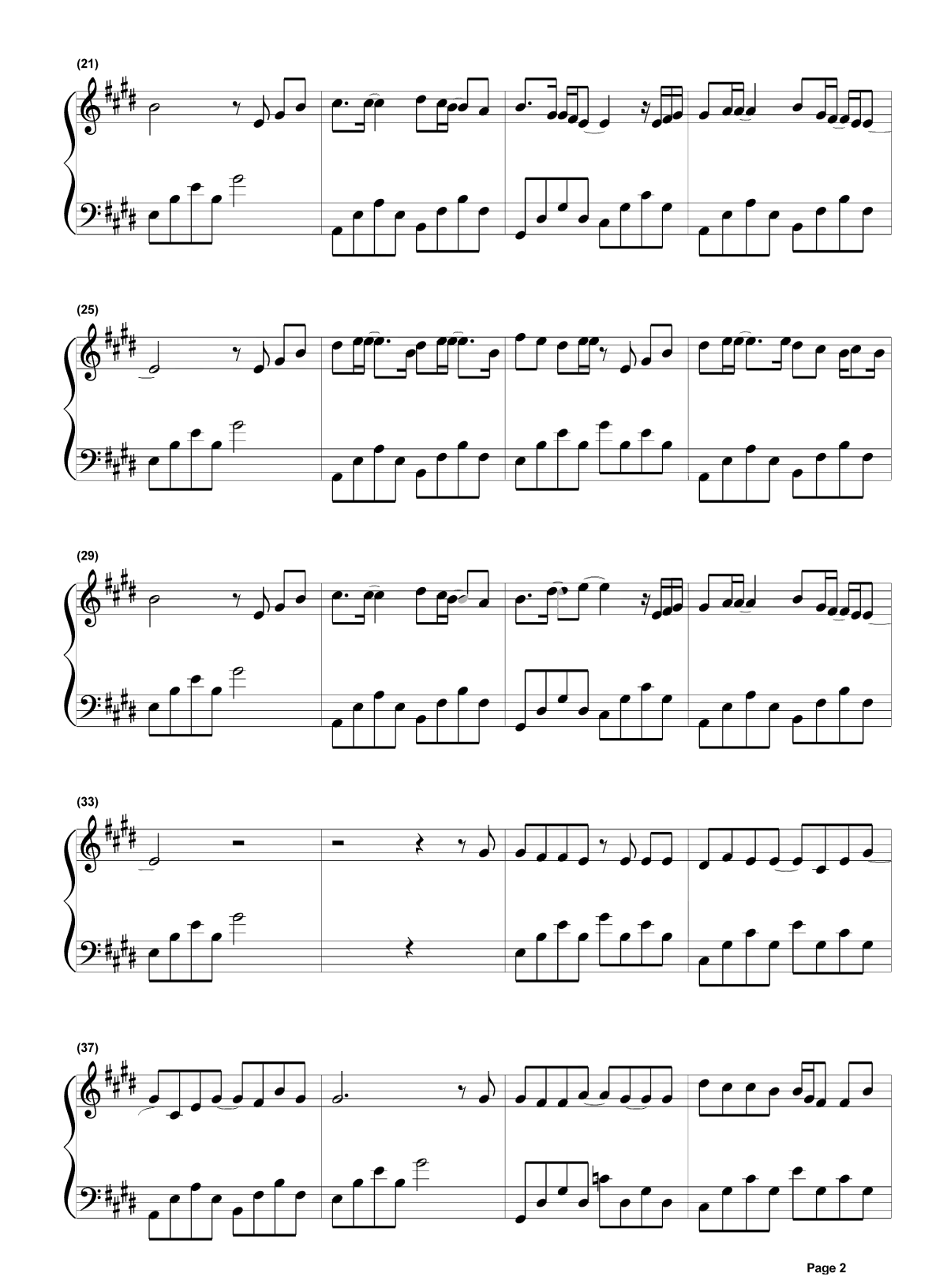 请先说你好钢琴谱2