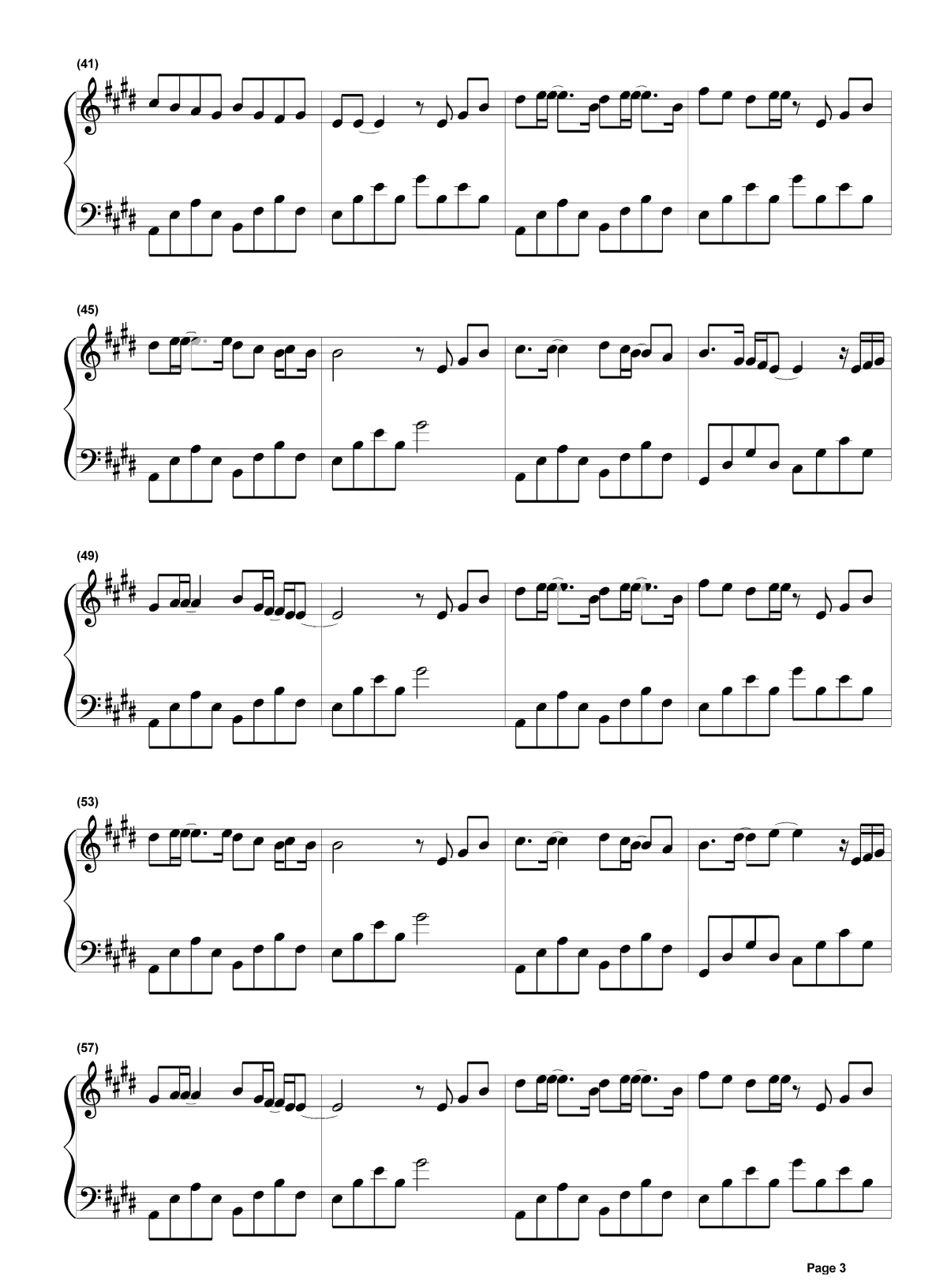 请先说你好钢琴谱3