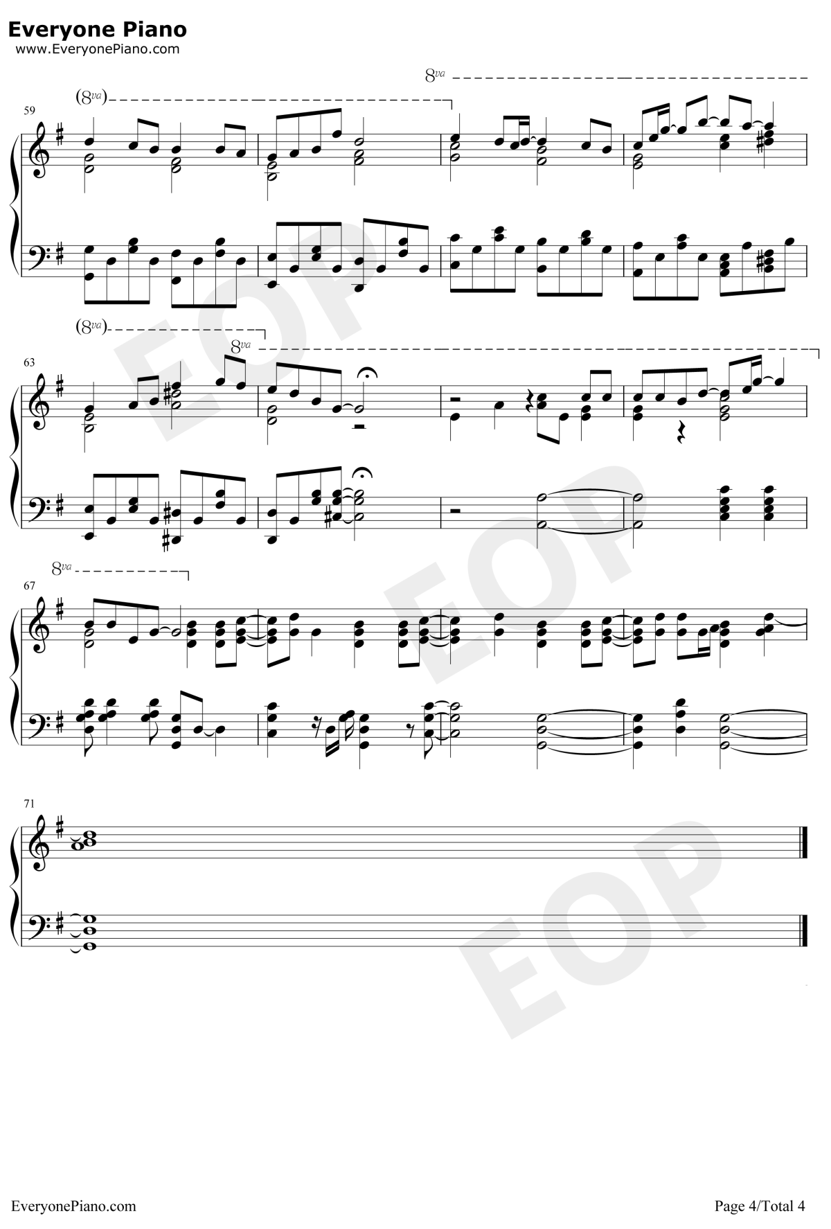 世界末日钢琴谱4