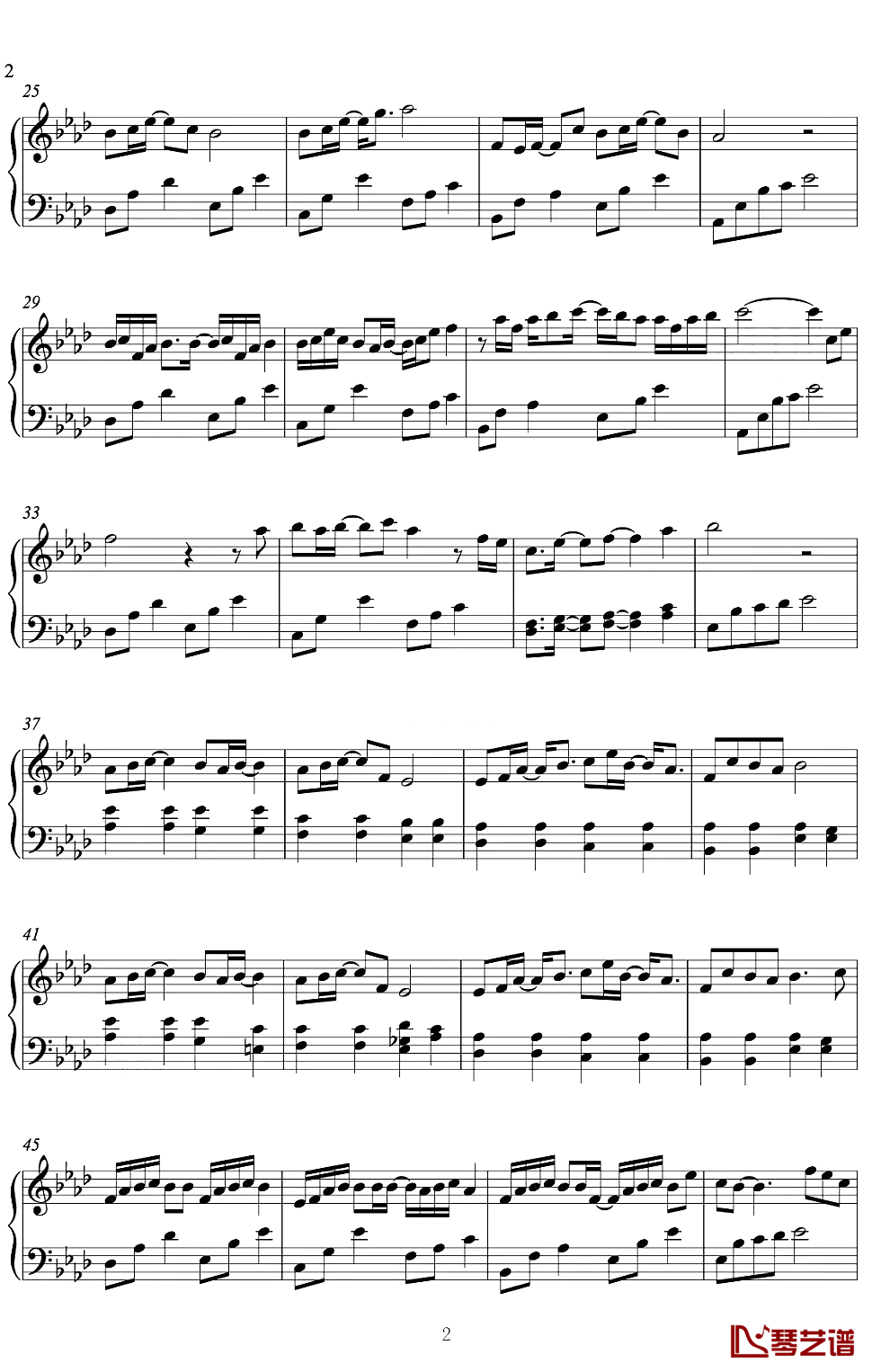 落钢琴谱2