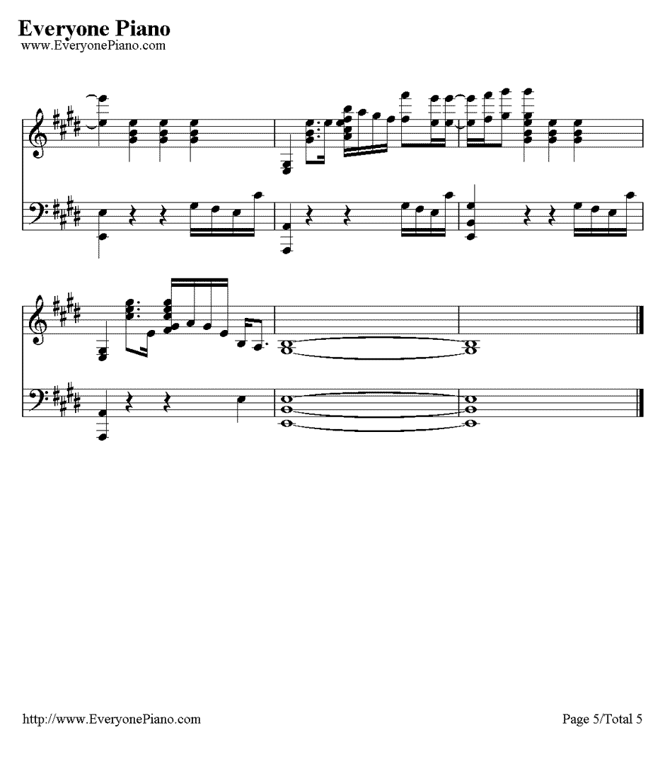 至少还有你钢琴谱5